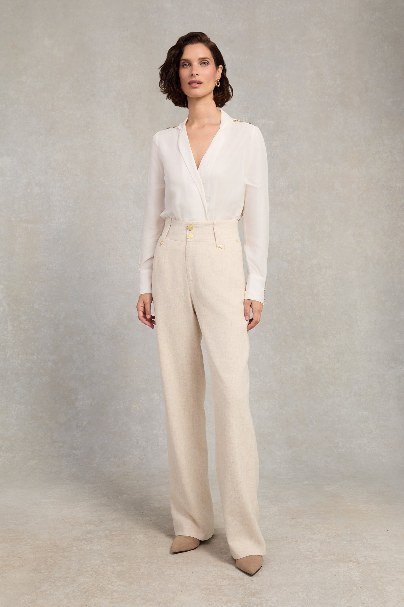 Cupro Shirt Bodysuit (White)