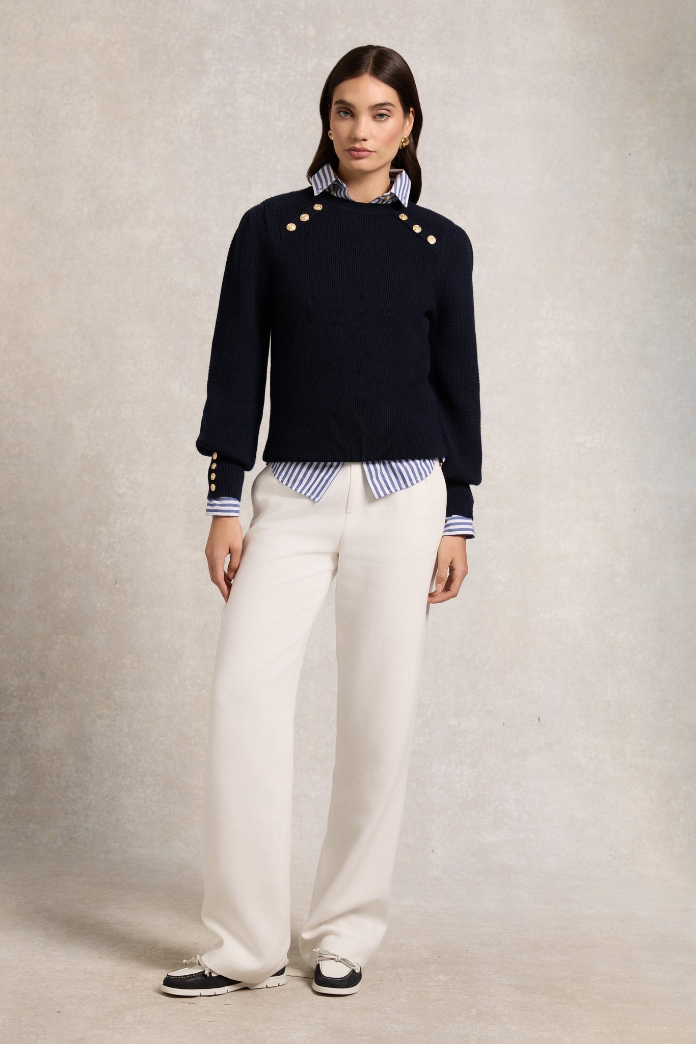 Naomi Crew Neck Knit (Ink Navy)