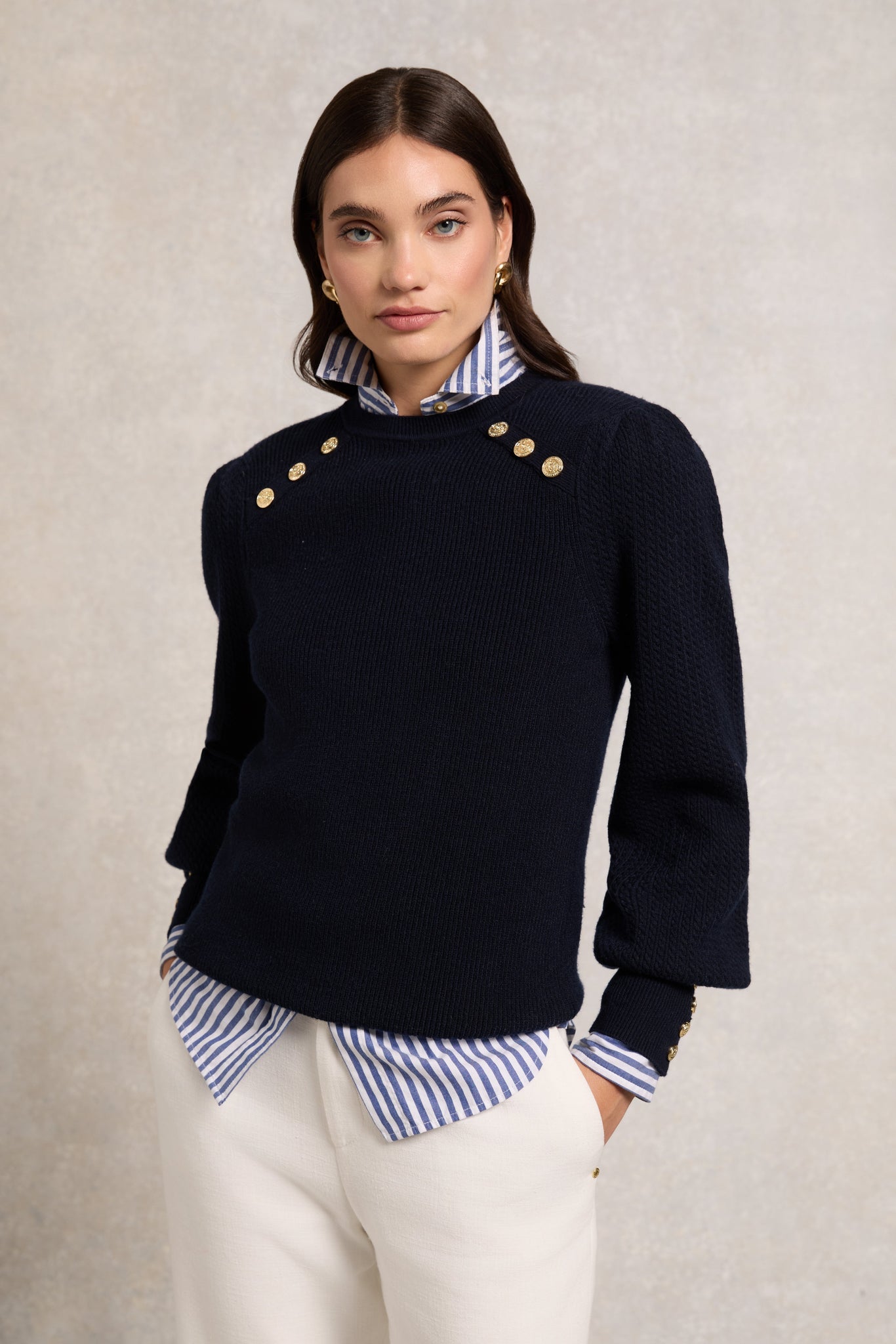 Naomi Crew Neck Knit (Ink Navy)