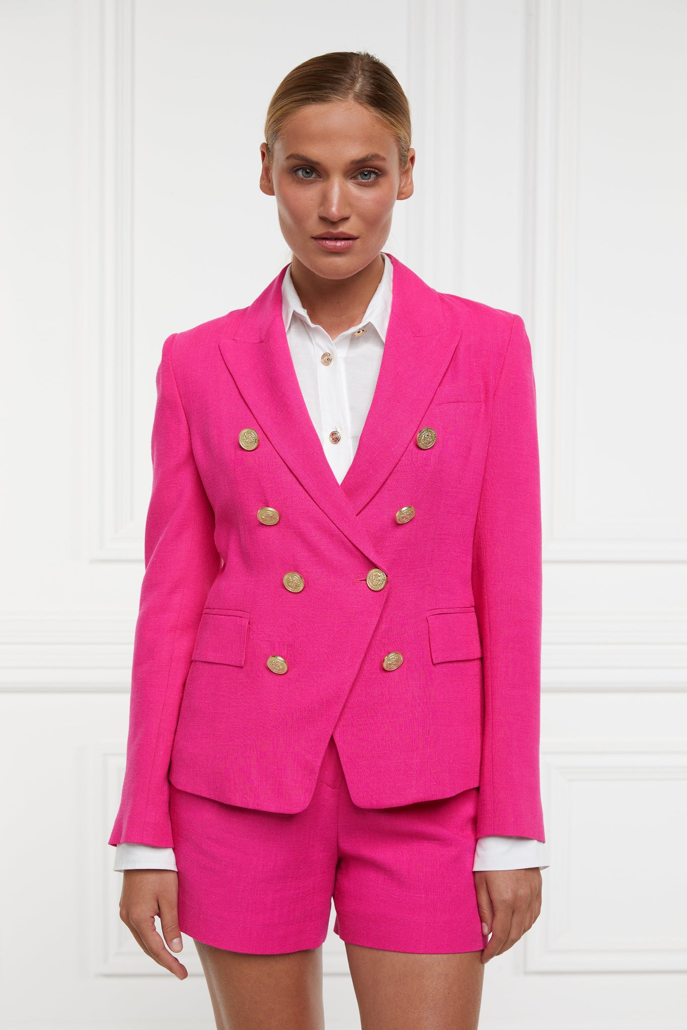 Knightsbridge Blazer (Hot Pink Linen)