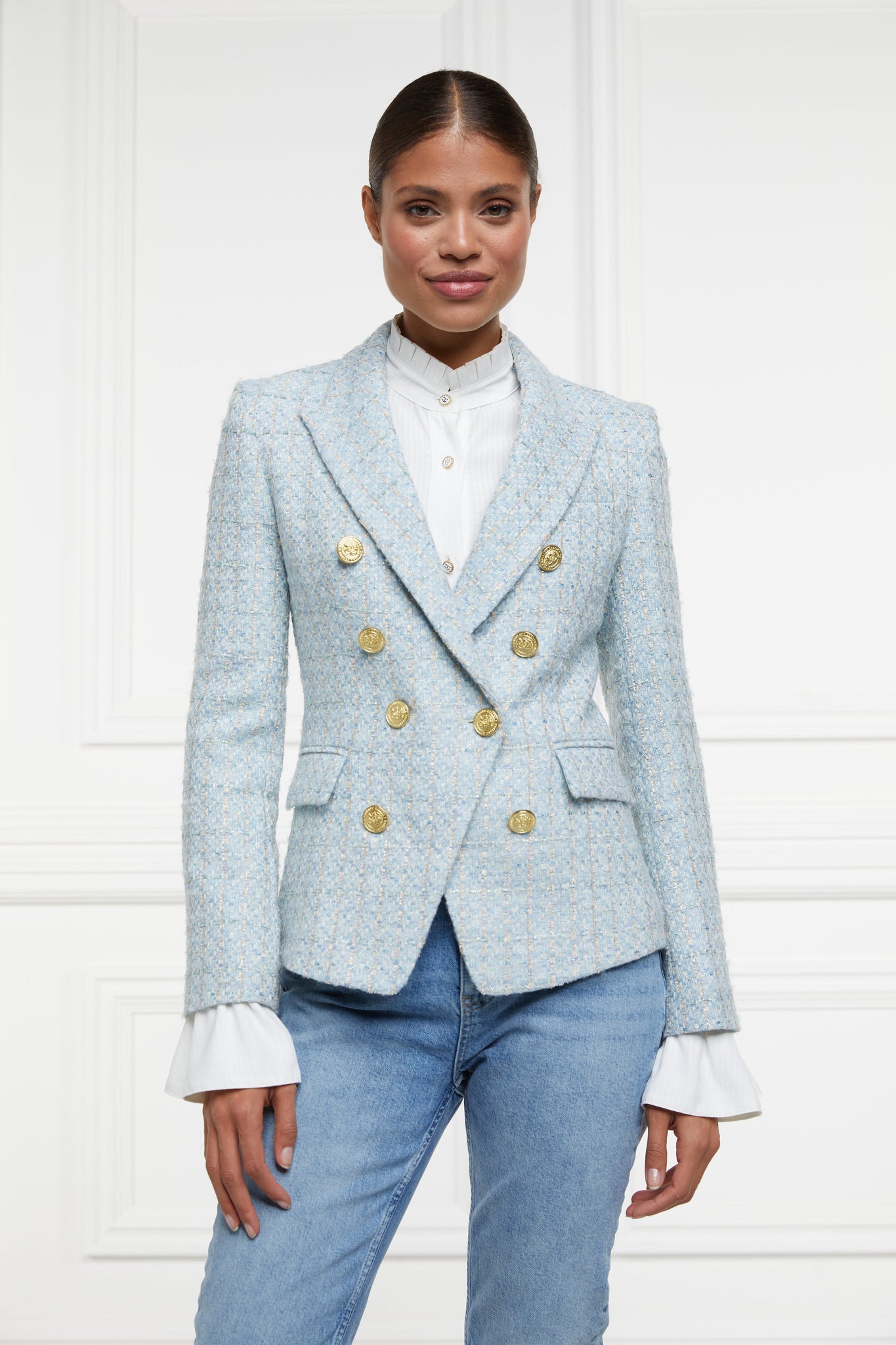 Knightsbridge Blazer (Sky Blue Boucle)