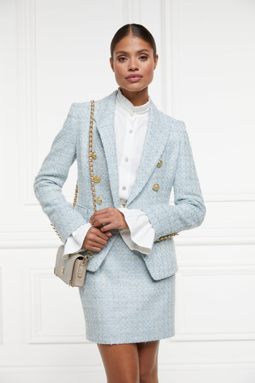 The Sky Blue Boucle Suit