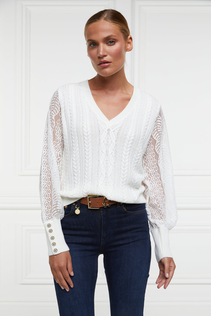 Featherton V-Neck Knit (Natural)