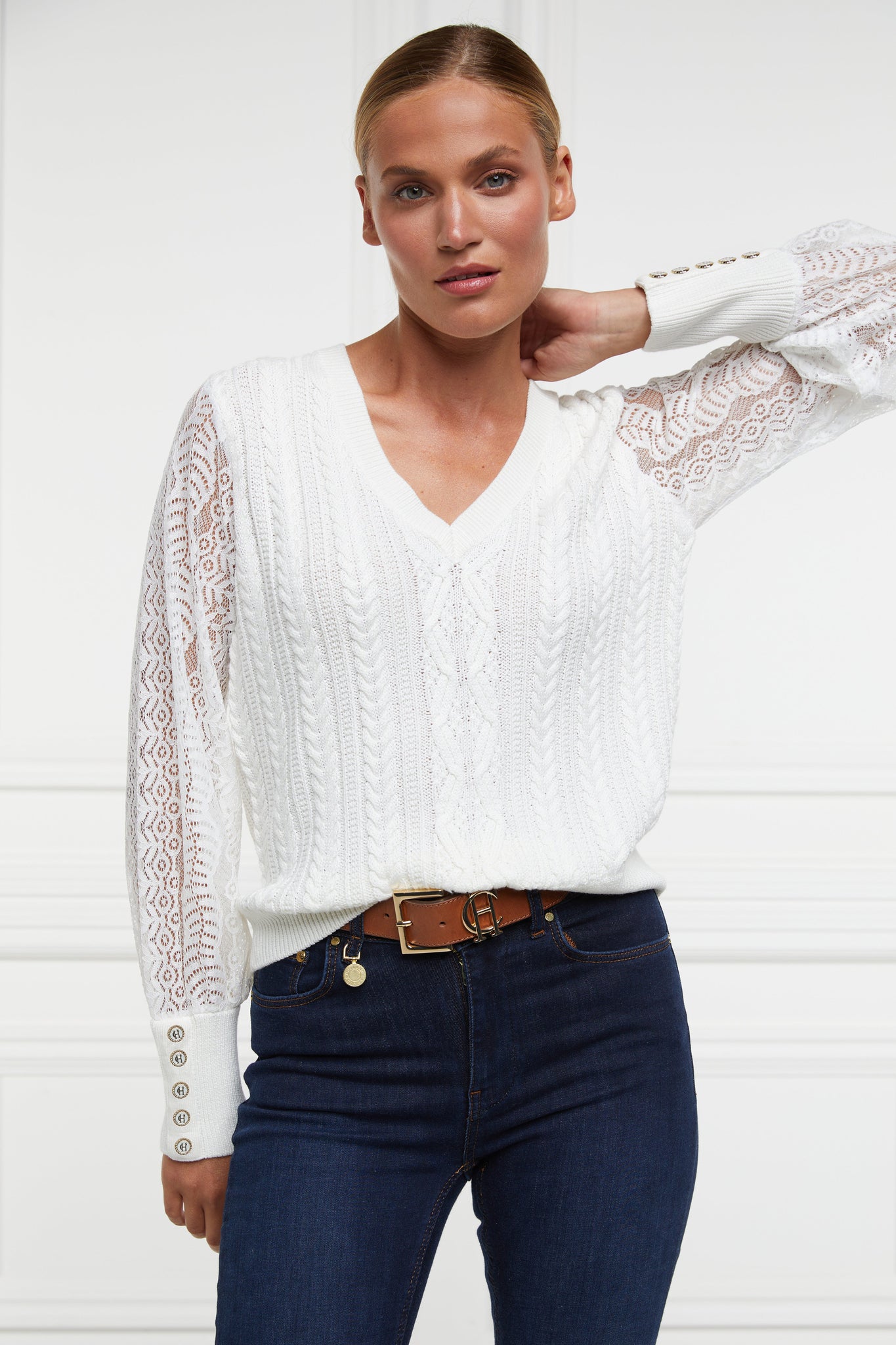 Featherton V-Neck Knit (Natural)