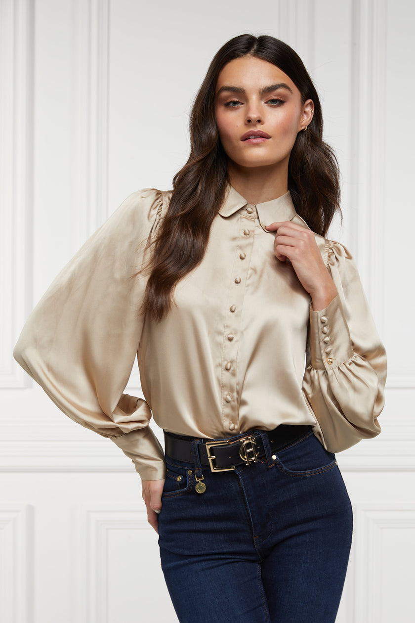 Isla Satin Shirt (Champagne)