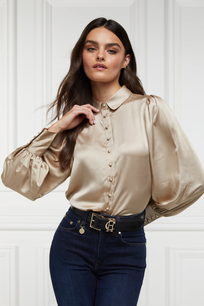 Isla Satin Shirt (Champagne)