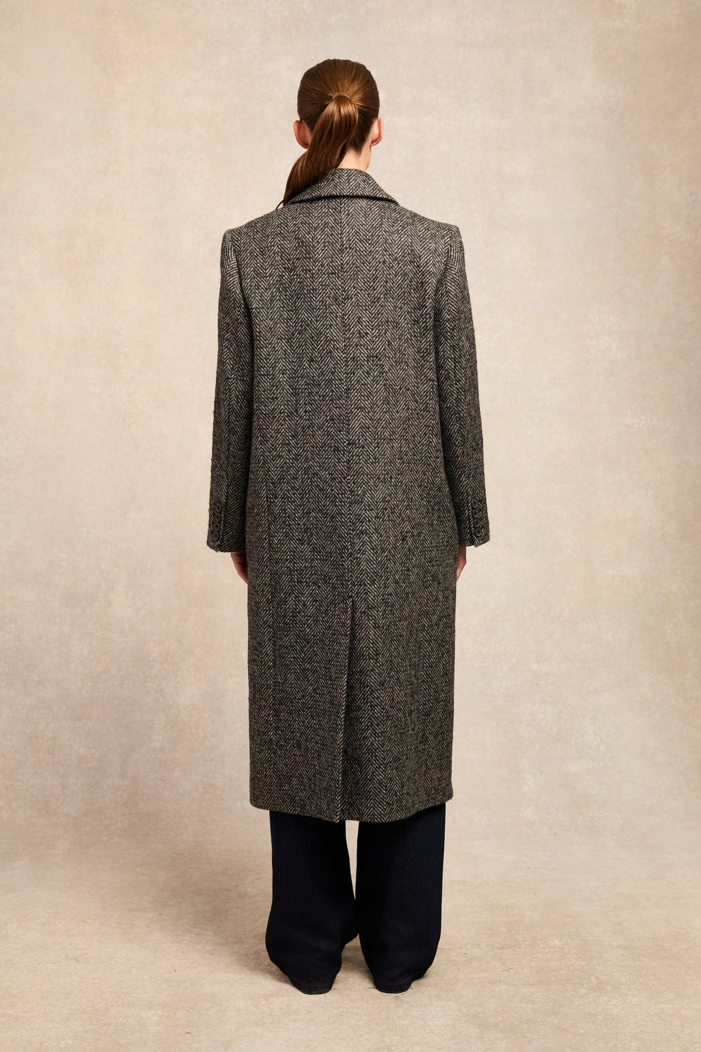 The Kelly Overcoat (Ebony Herringbone)
