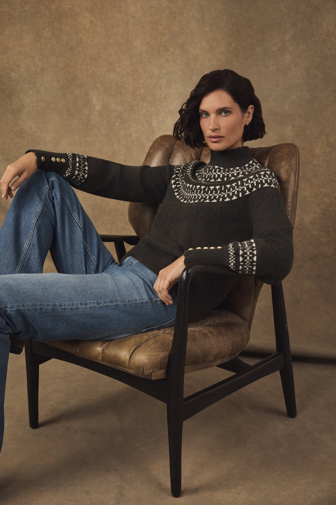 Elodie Roll Neck Knit (Forest Green)