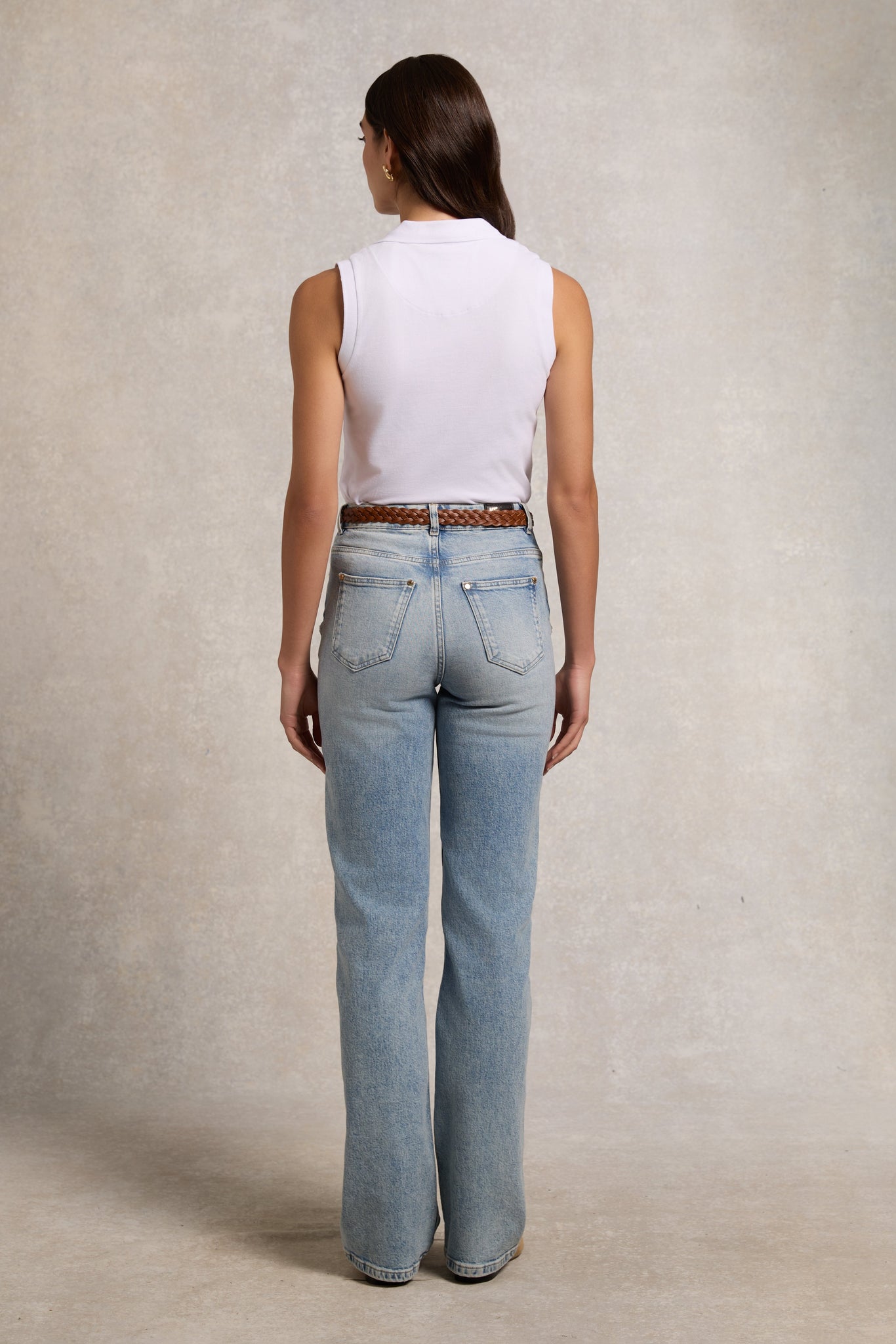 Sleeveless Polo Shirt (White)