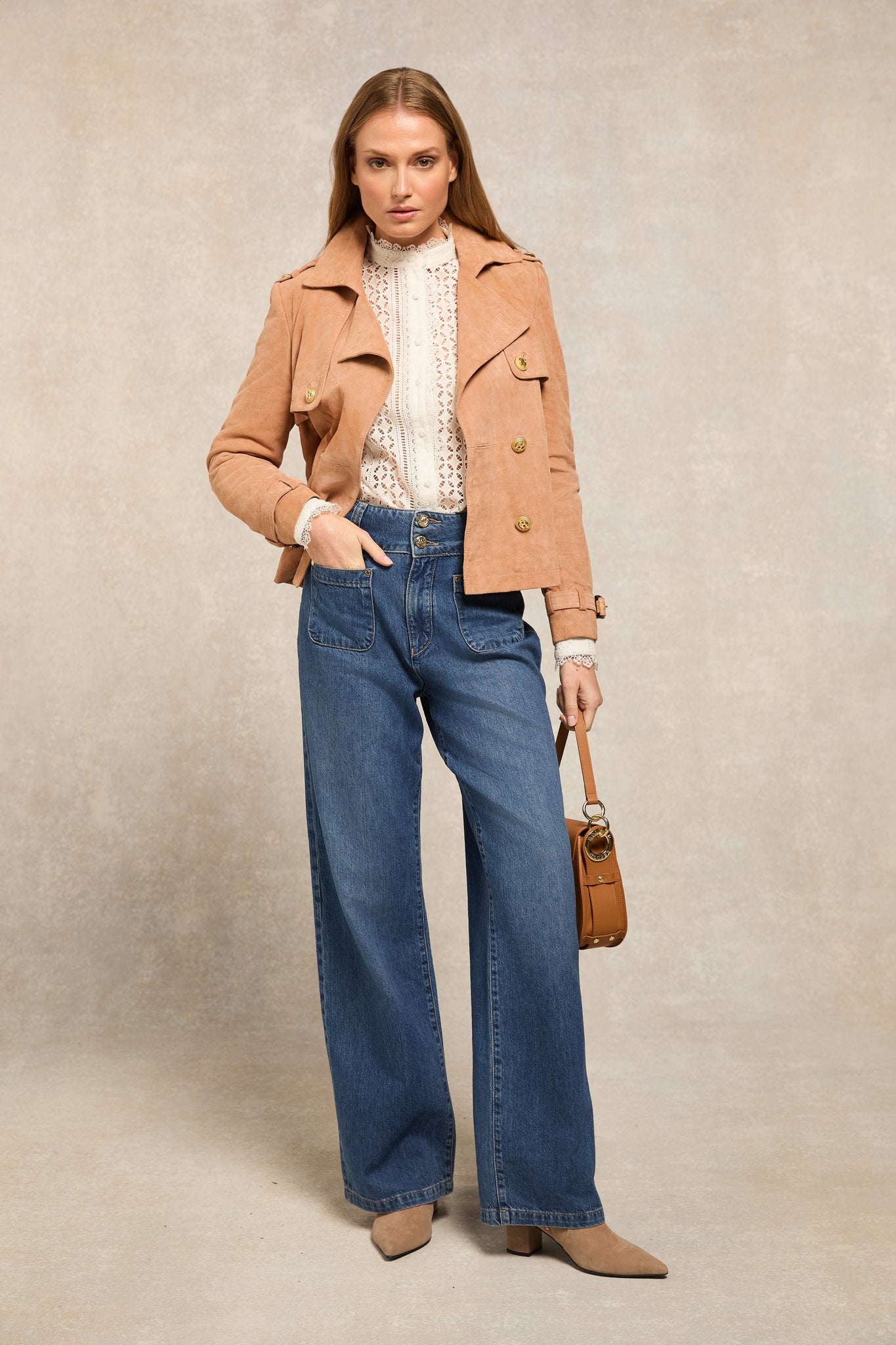 Draycott Suede Jacket (Nude)