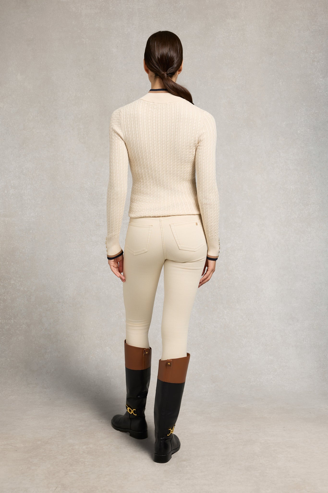Zoe Quarter Zip Knit (Almond)