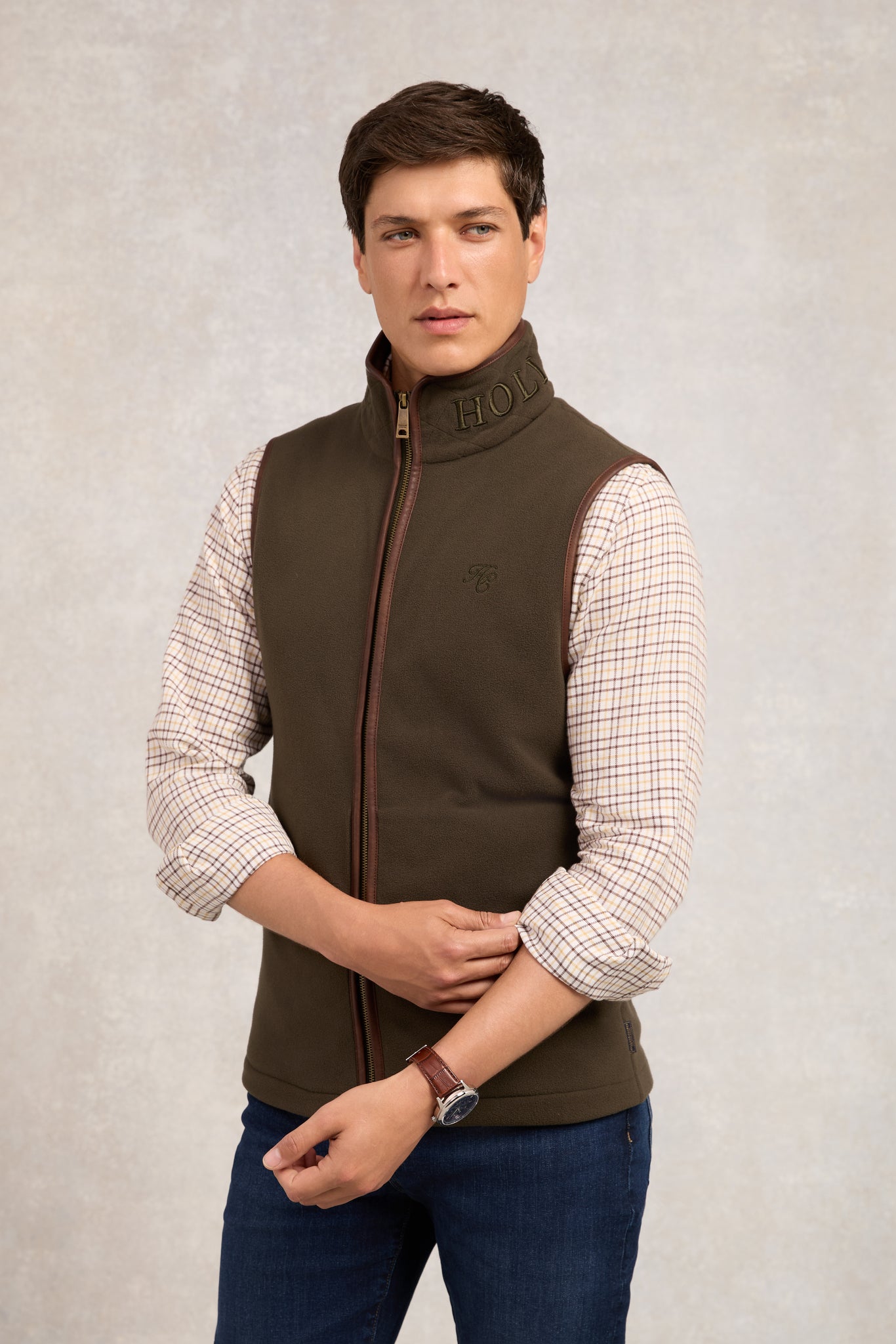 Men's Country Fleece Gilet (Khaki)