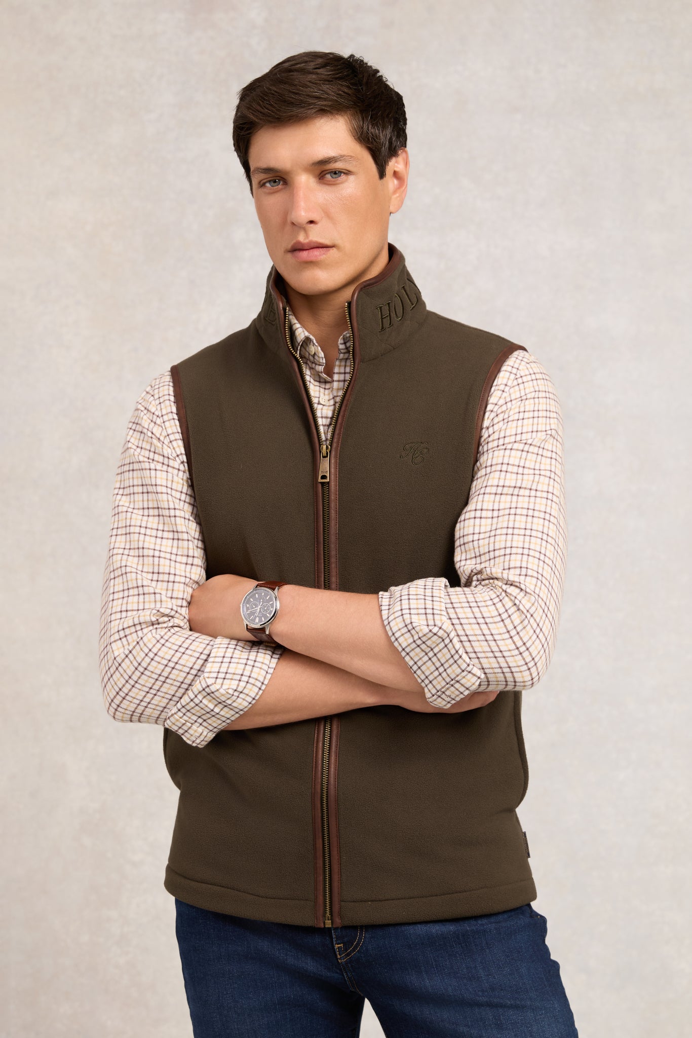 Men's Country Fleece Gilet (Khaki)