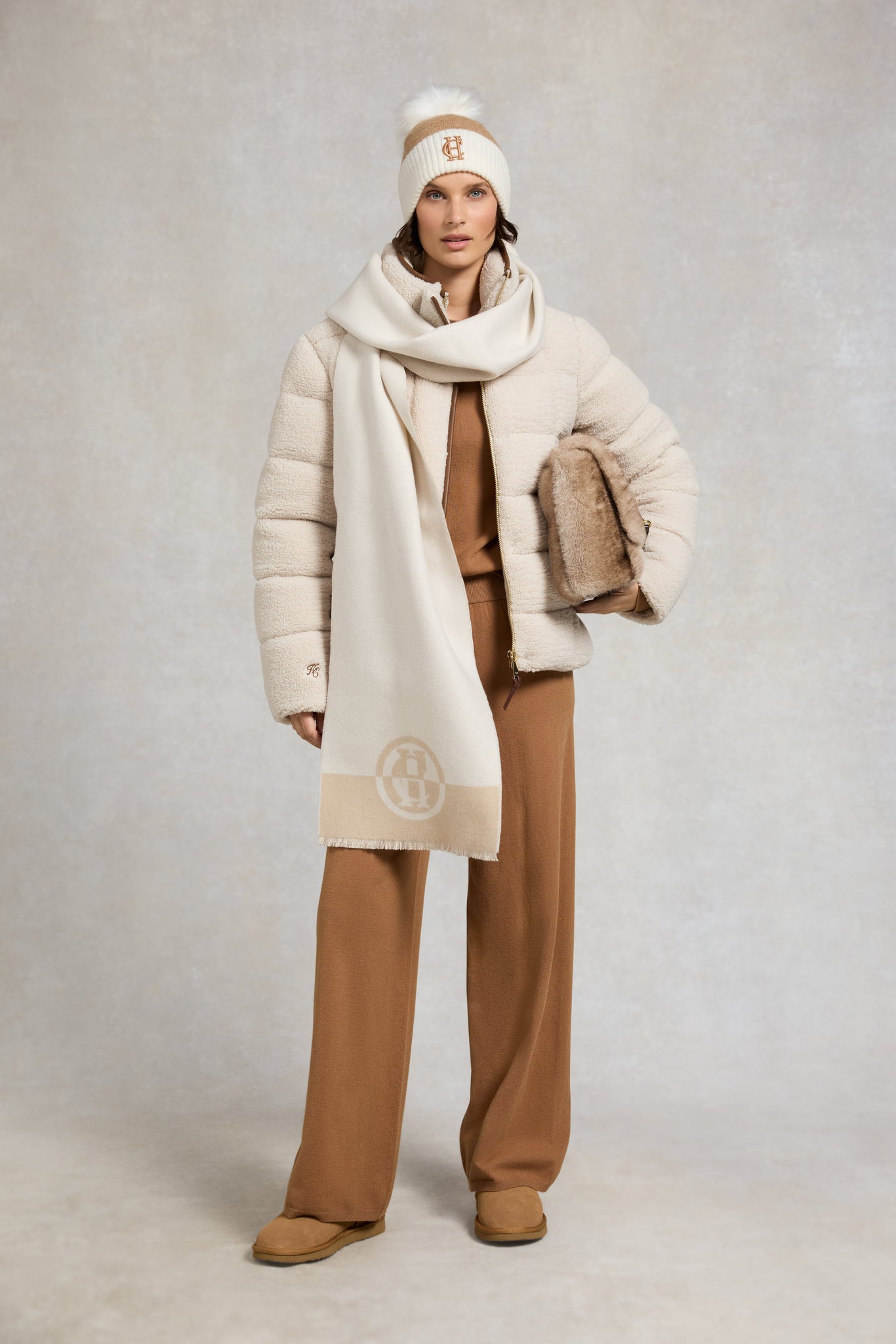 Maria Knitted Wide Leg Pant (Caramel)