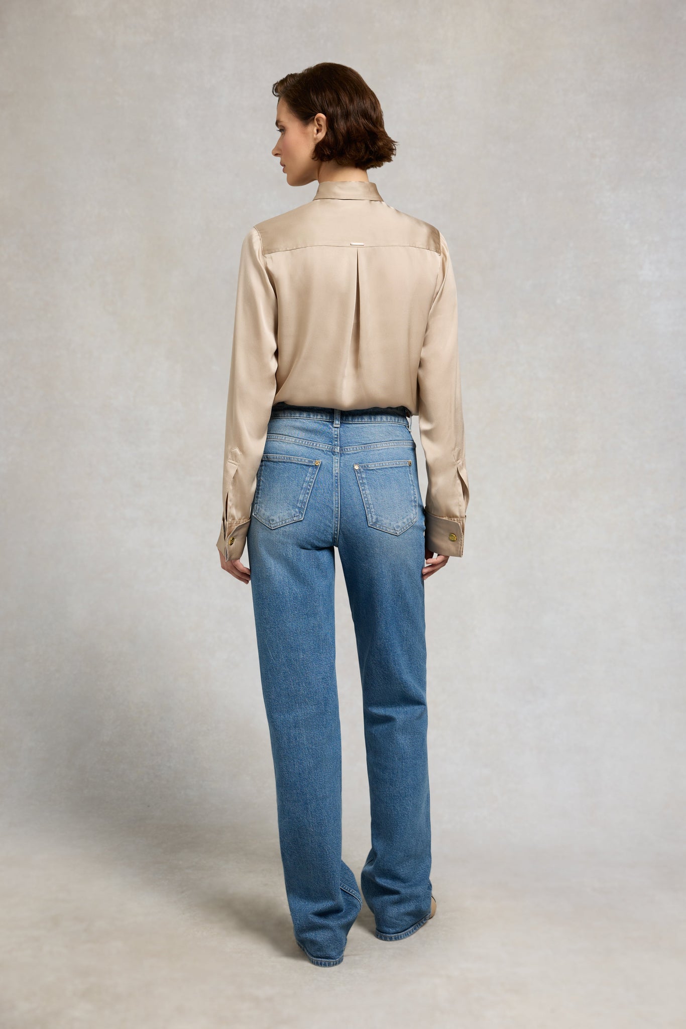 Georgina Satin Shirt (Champagne)