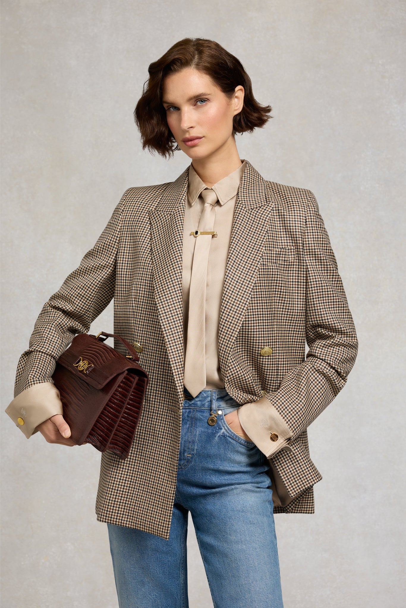 Georgina Satin Shirt (Champagne)