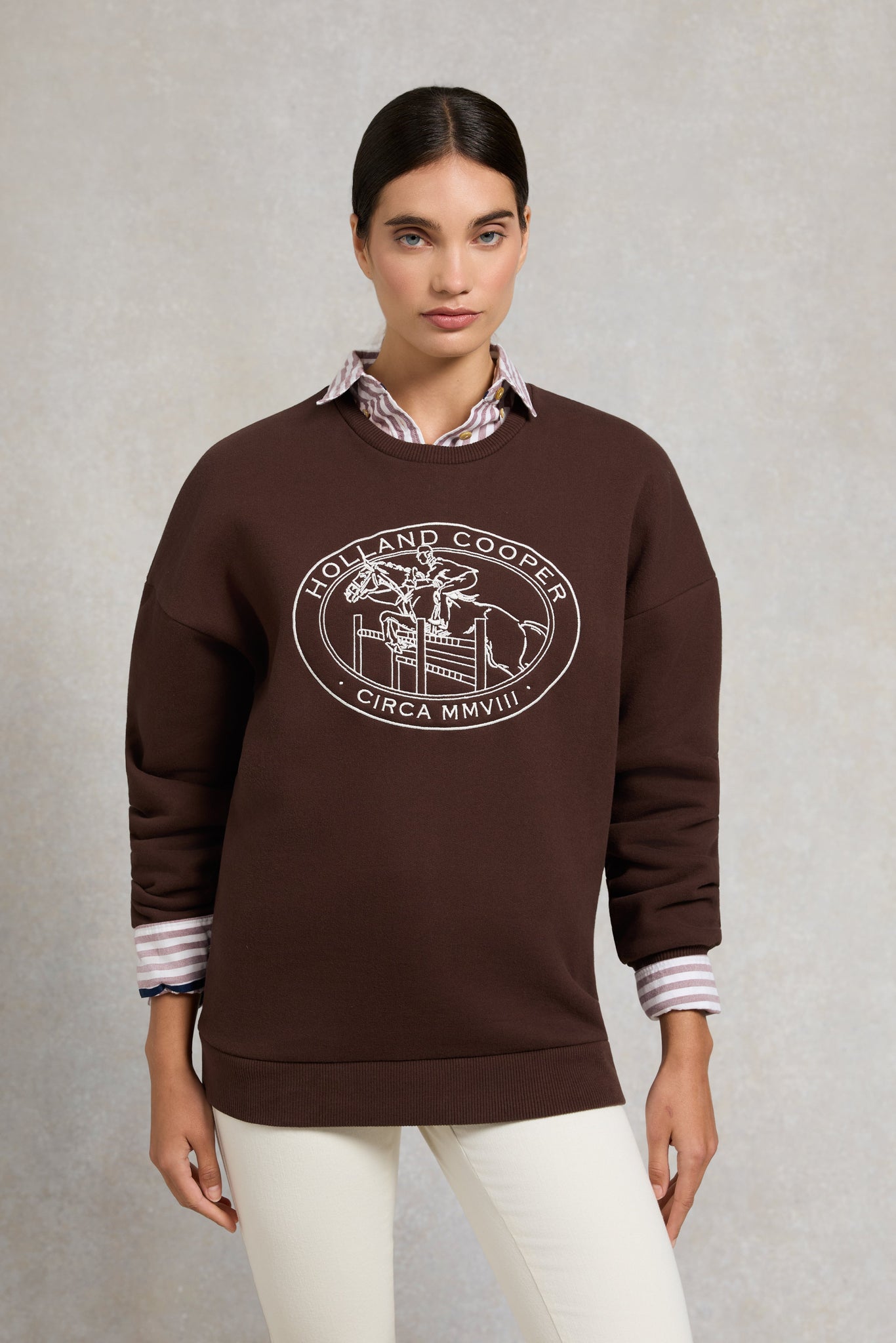 Relaxed Fit Crew Neck Sweat (Walnut)