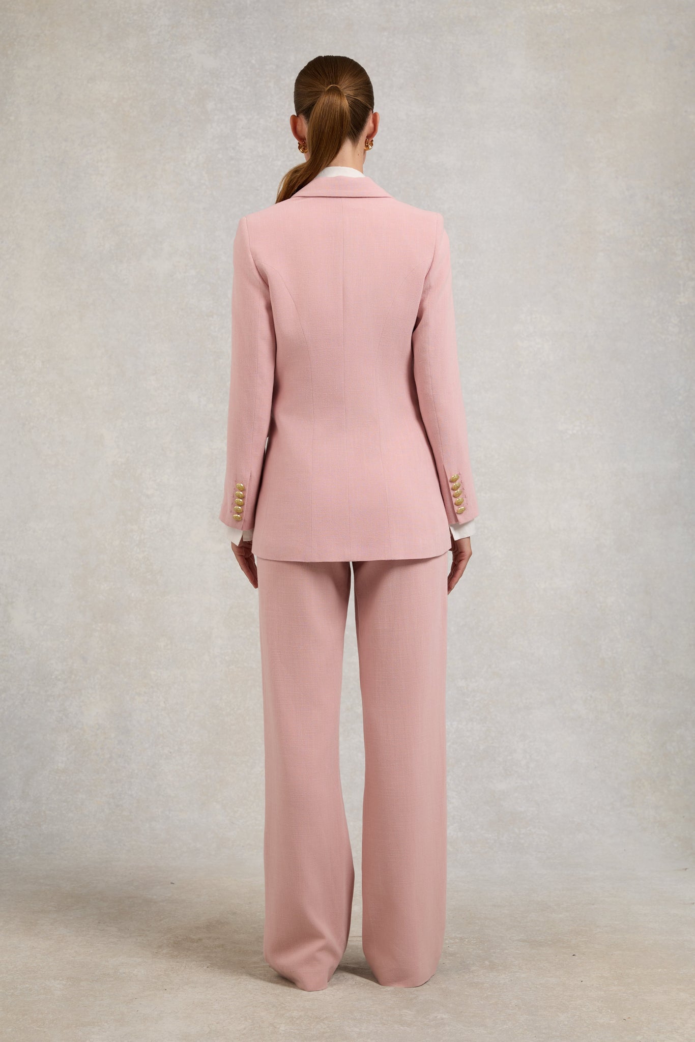 Double Breasted Blazer (Pink Linen)