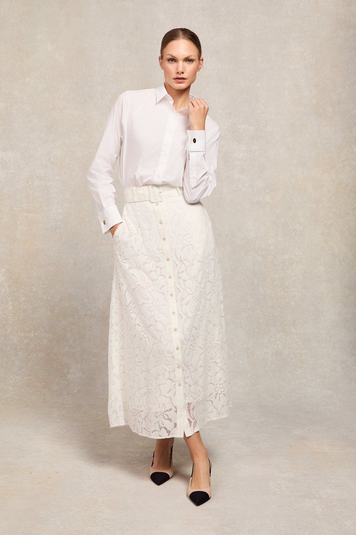 Annabel Lace Skirt (White)