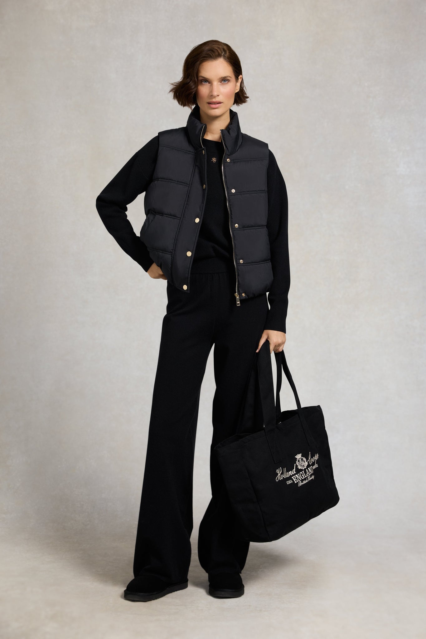 Maria Knitted Wide Leg Pant (Black)