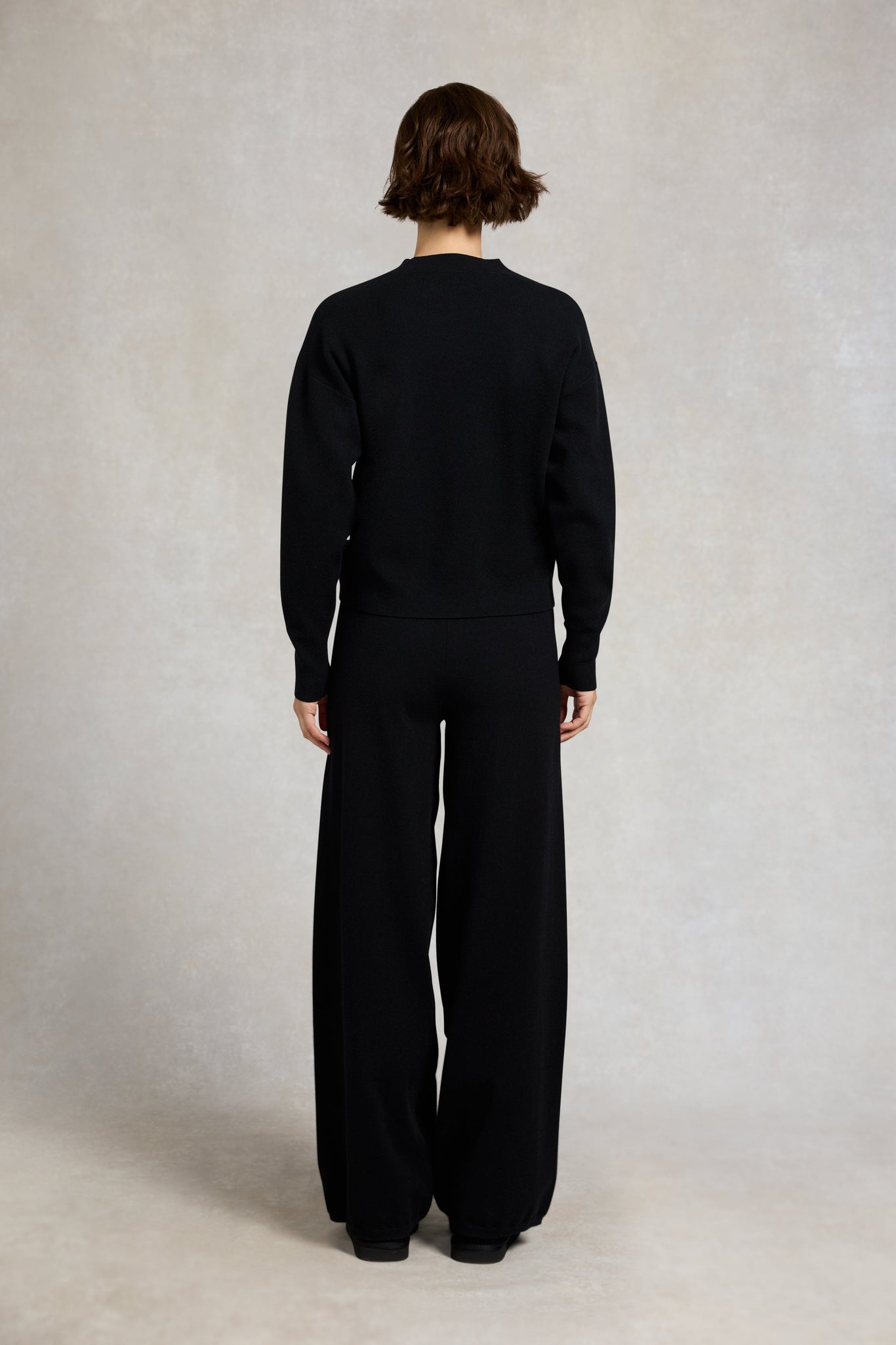 Maria Knitted Wide Leg Pant (Black)