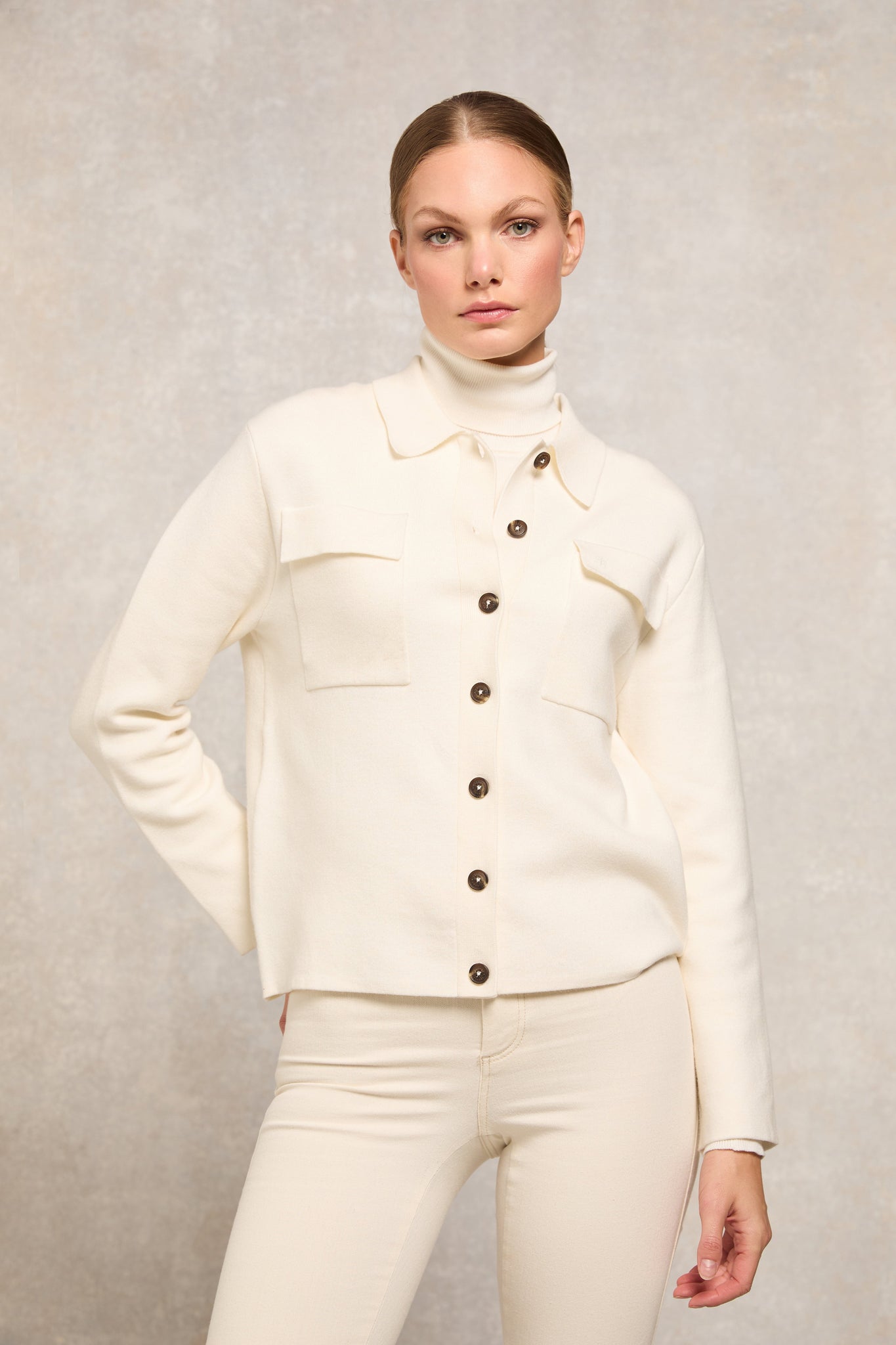 Maria Knitted Overshirt (Natural)