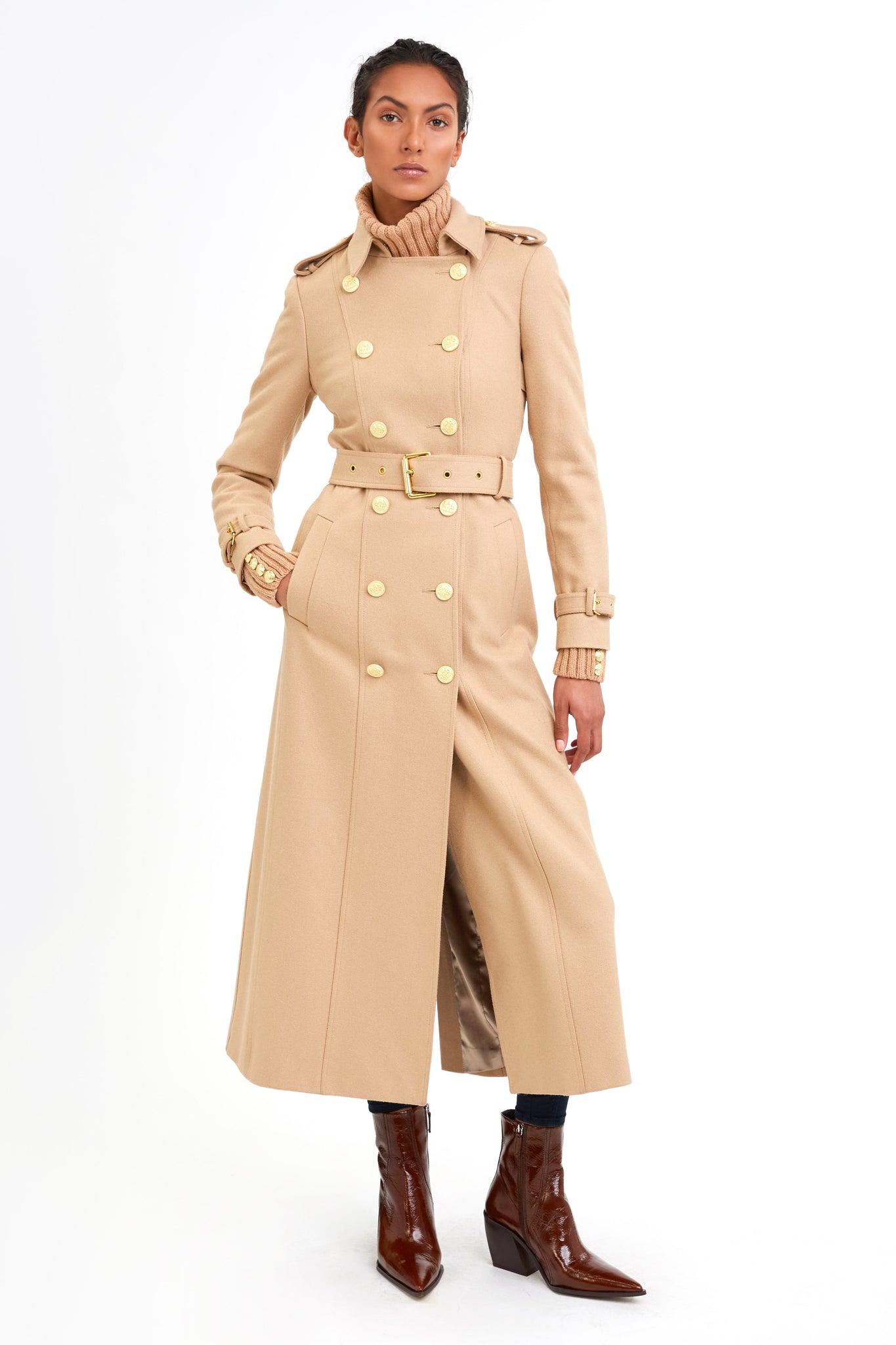 Full Length Marlborough Trench Coat (Camel)