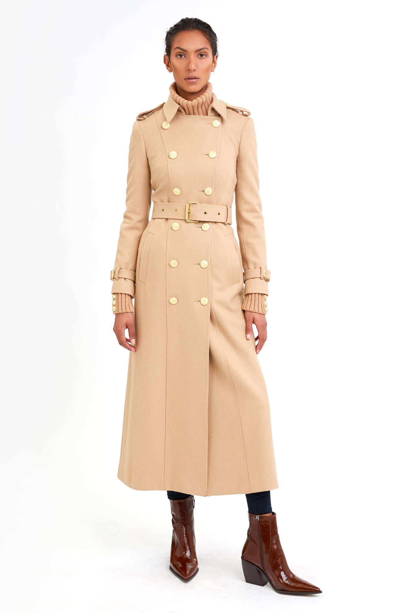 Full Length Marlborough Trench Coat (Camel)