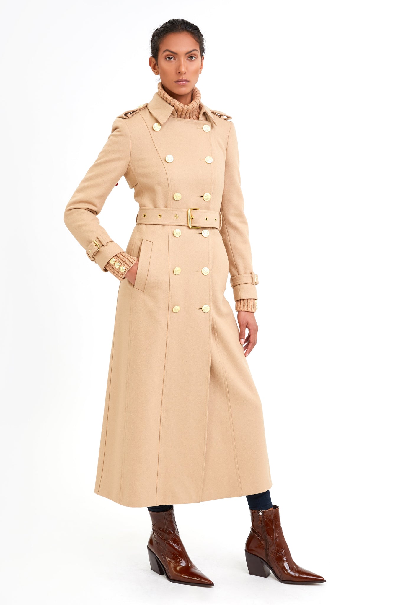 Full Length Marlborough Trench Coat (Camel)