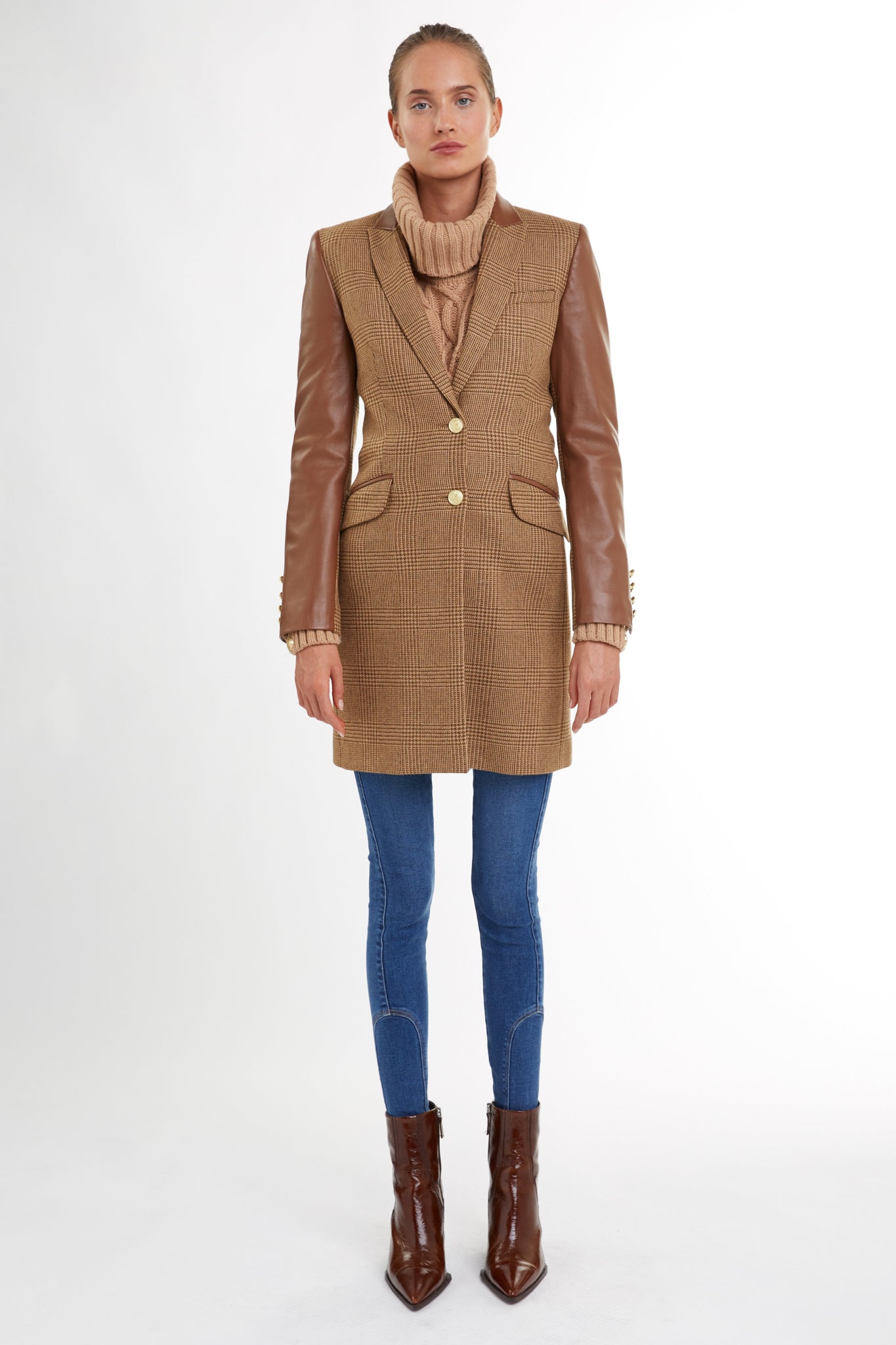 City Kempton Coat (Tawny and Leather)
