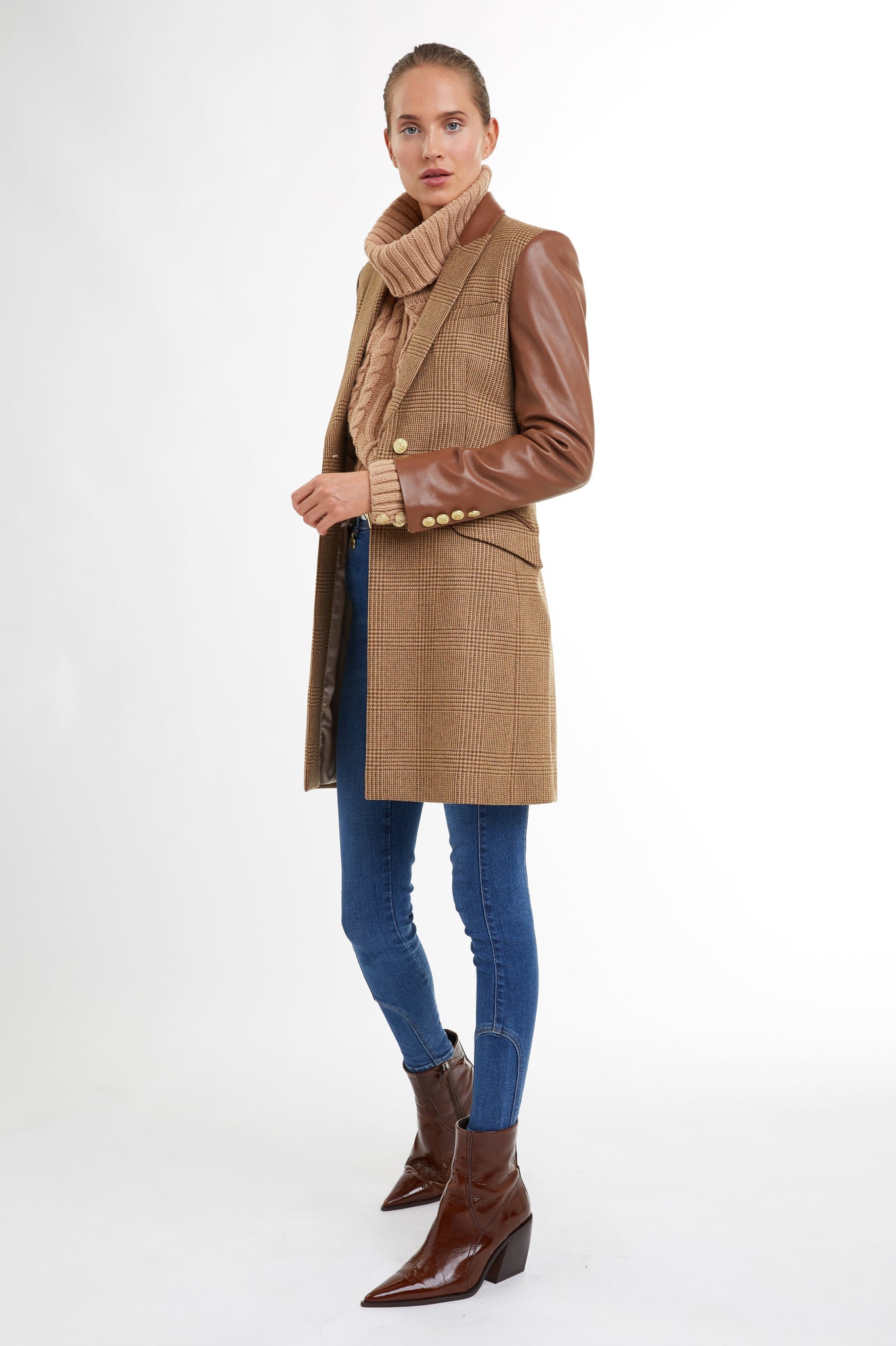 City Kempton Coat (Tawny and Leather)