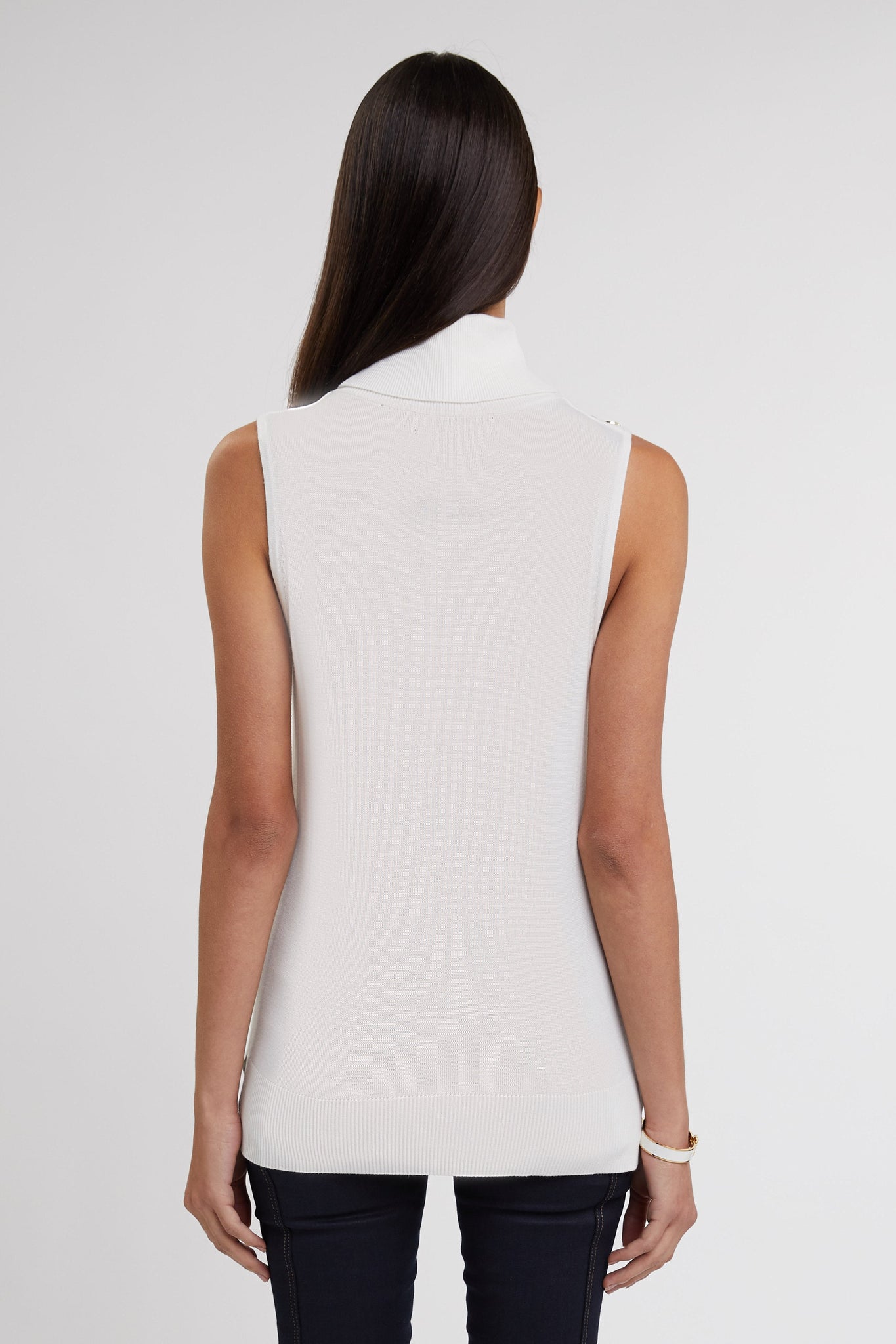 Luxury Sleeveless Roll Neck (Winter White)