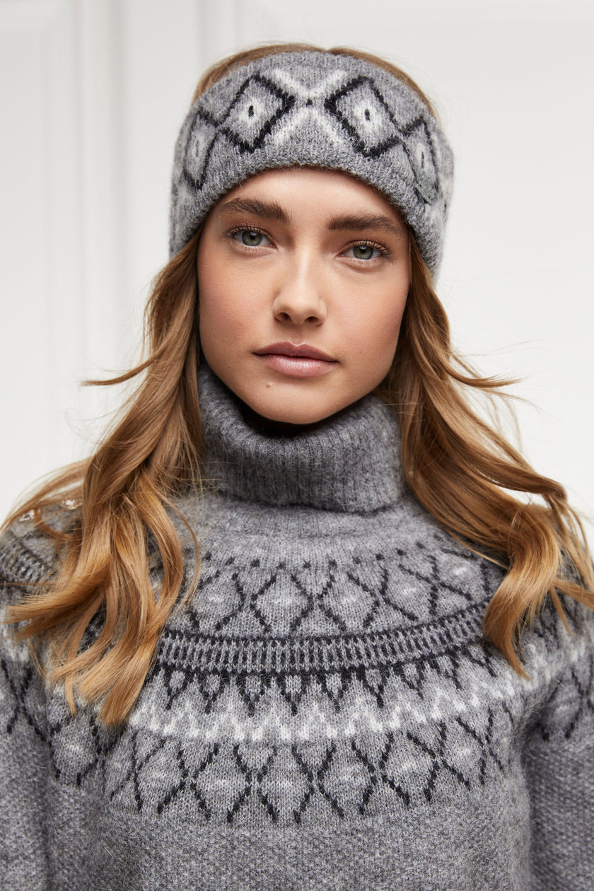 Fairisle Headband (Soft Grey)