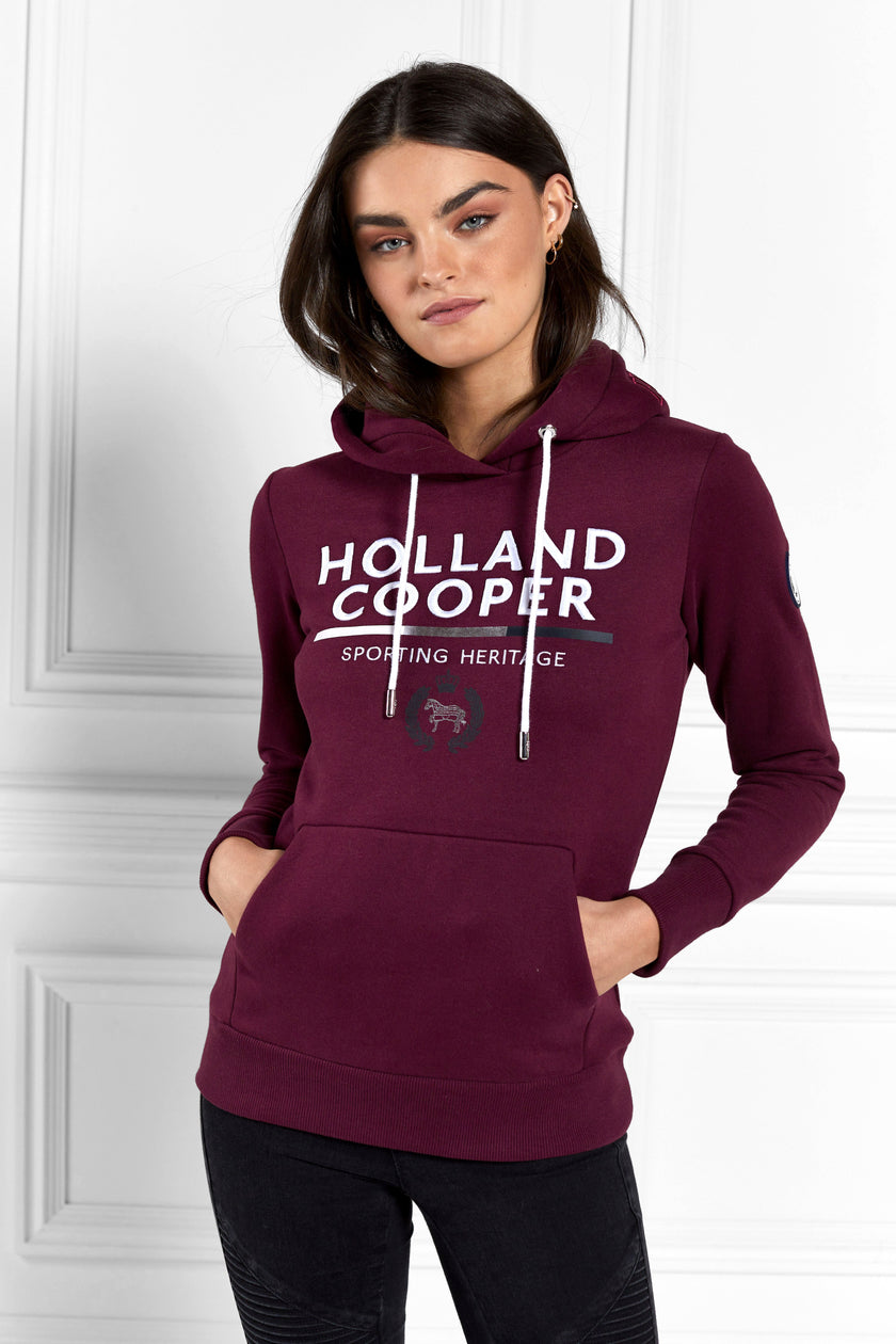 Tri Colour Crest Hoodie (Mulberry)