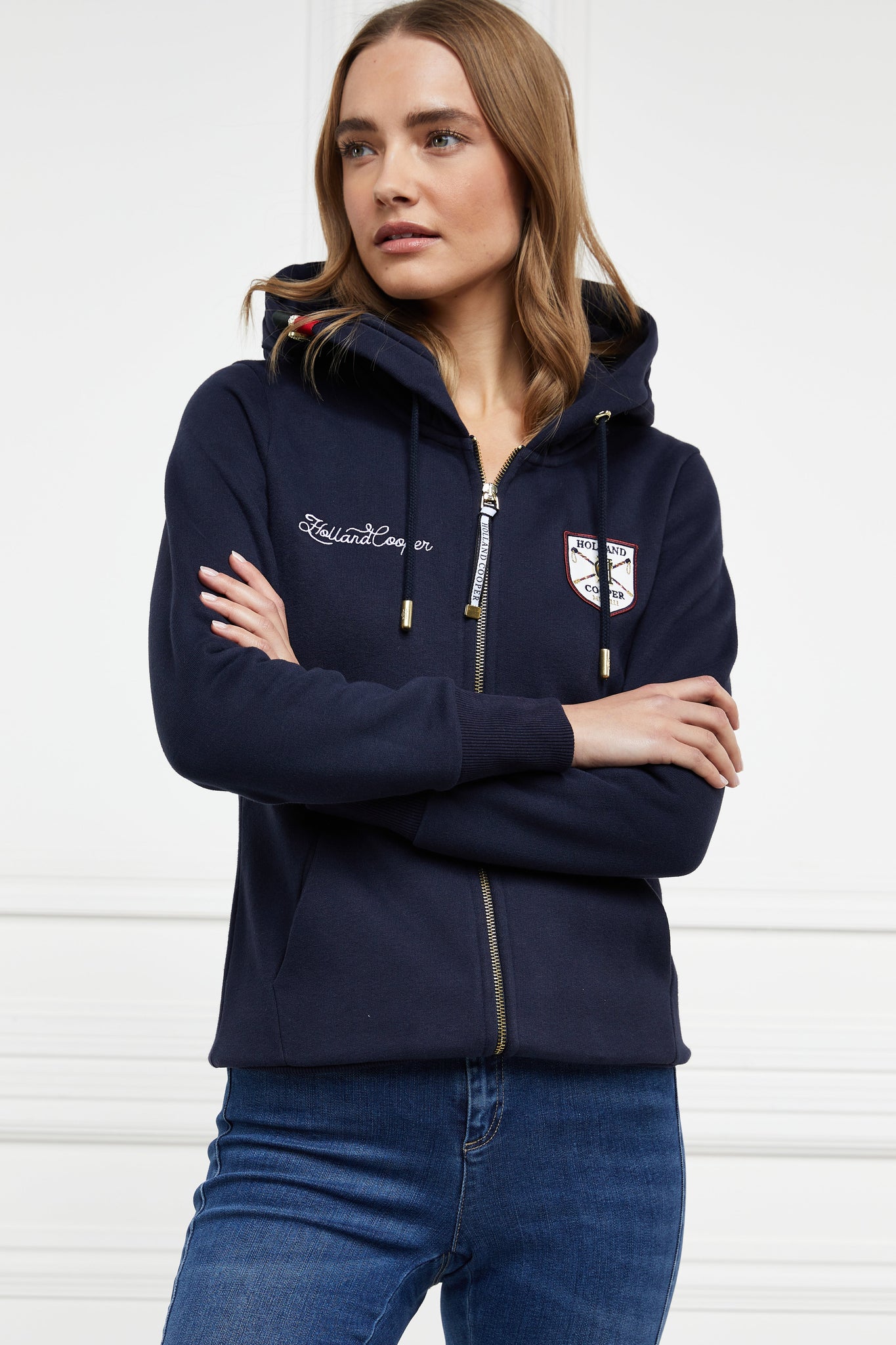 IX Applique Zip Hoodie (Ink Navy)