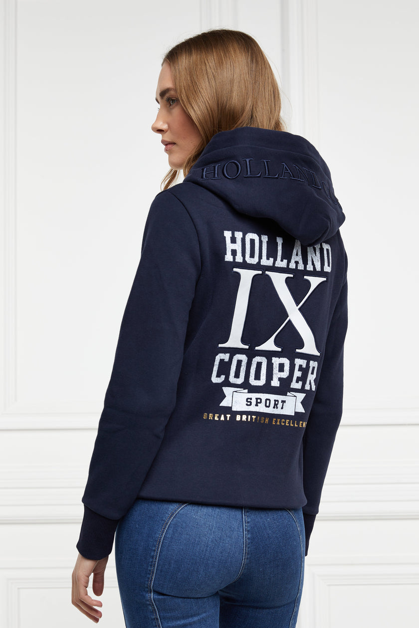 IX Applique Zip Hoodie (Ink Navy)