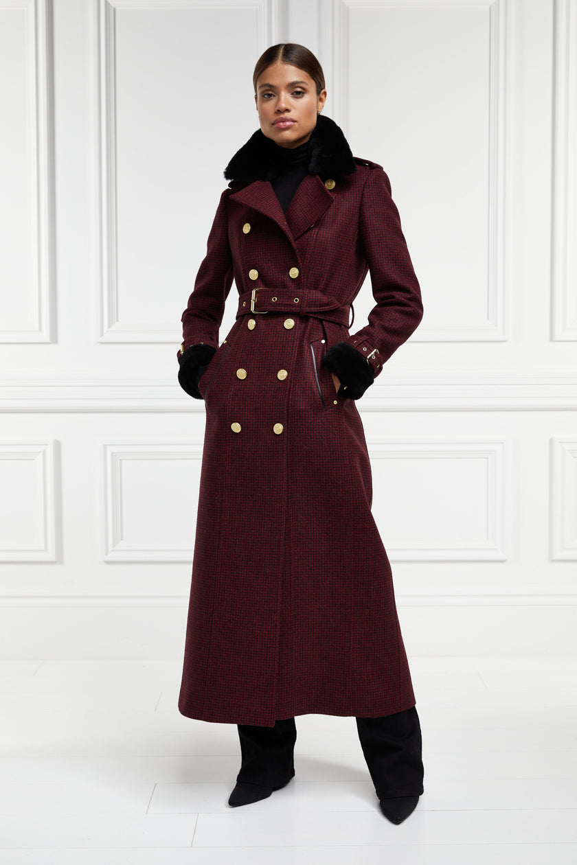 Gold Label Trench (Deep Red Houndstooth)