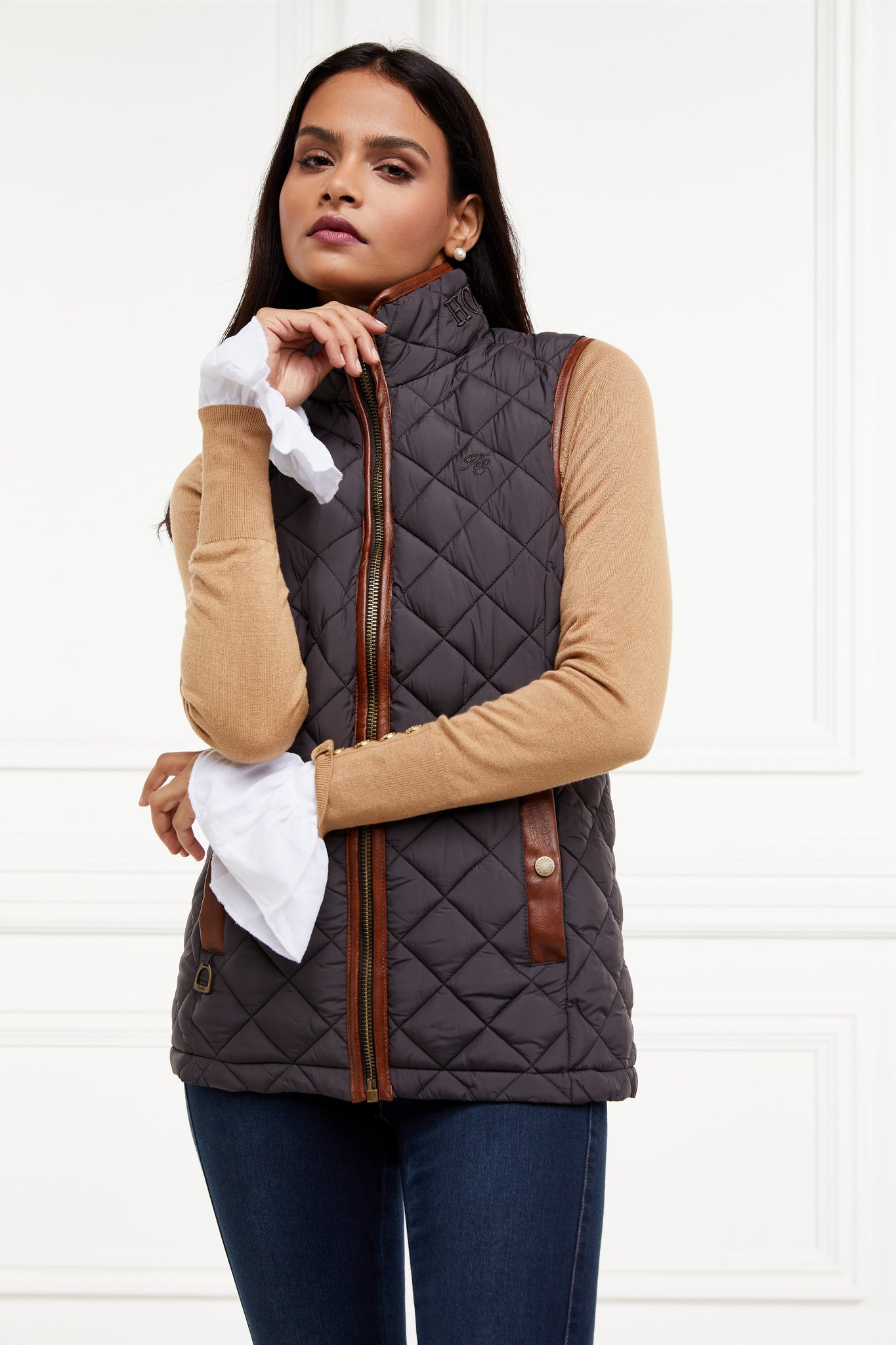 Country Quilted Gilet (Chocolate)