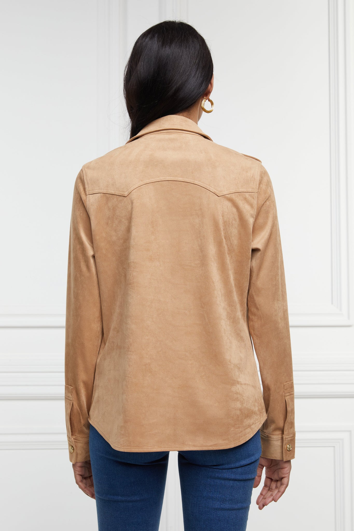 Western Suedette Shirt (Taupe)