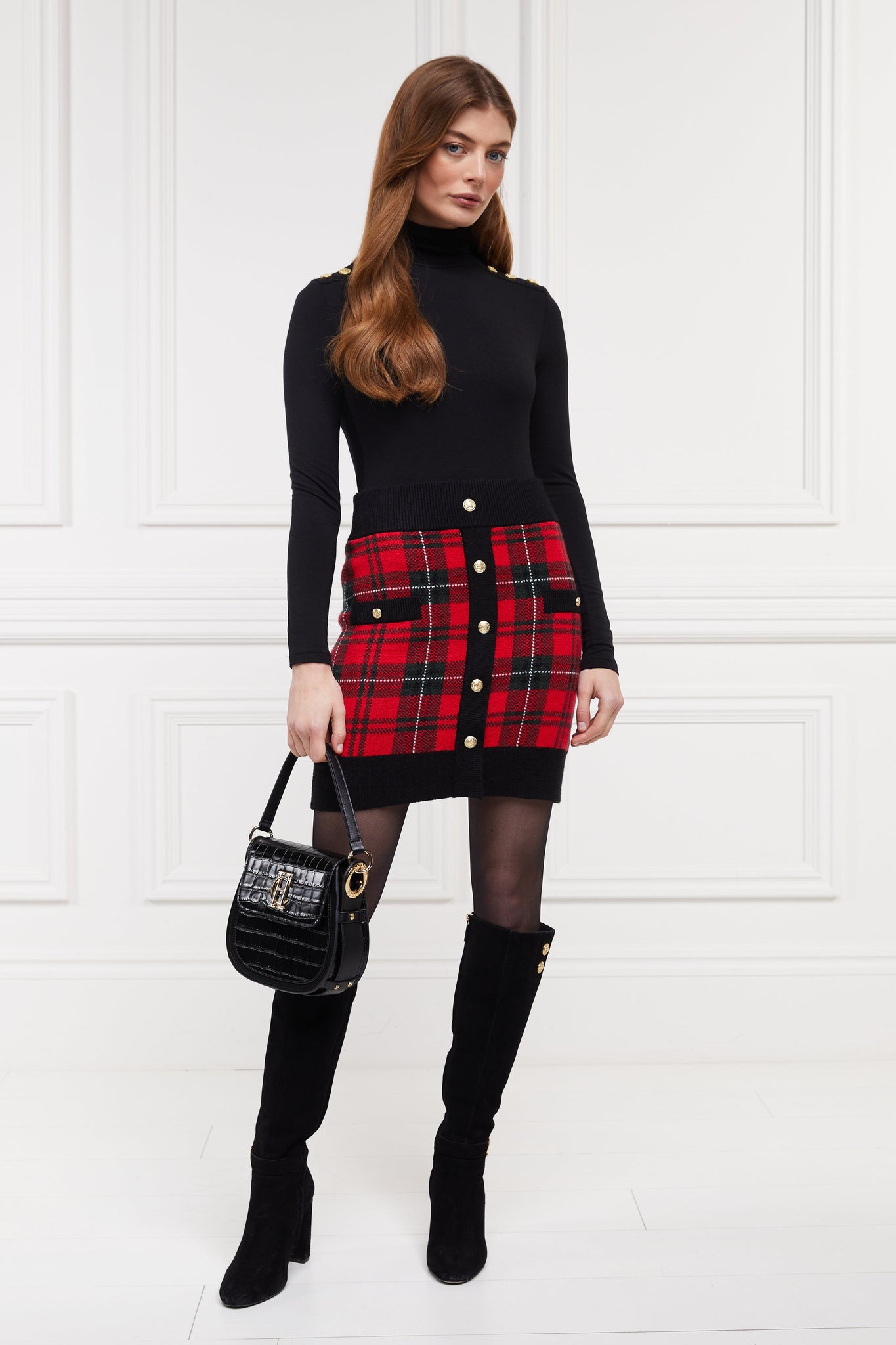 Hepburn Mini Skirt (Red Tartan)