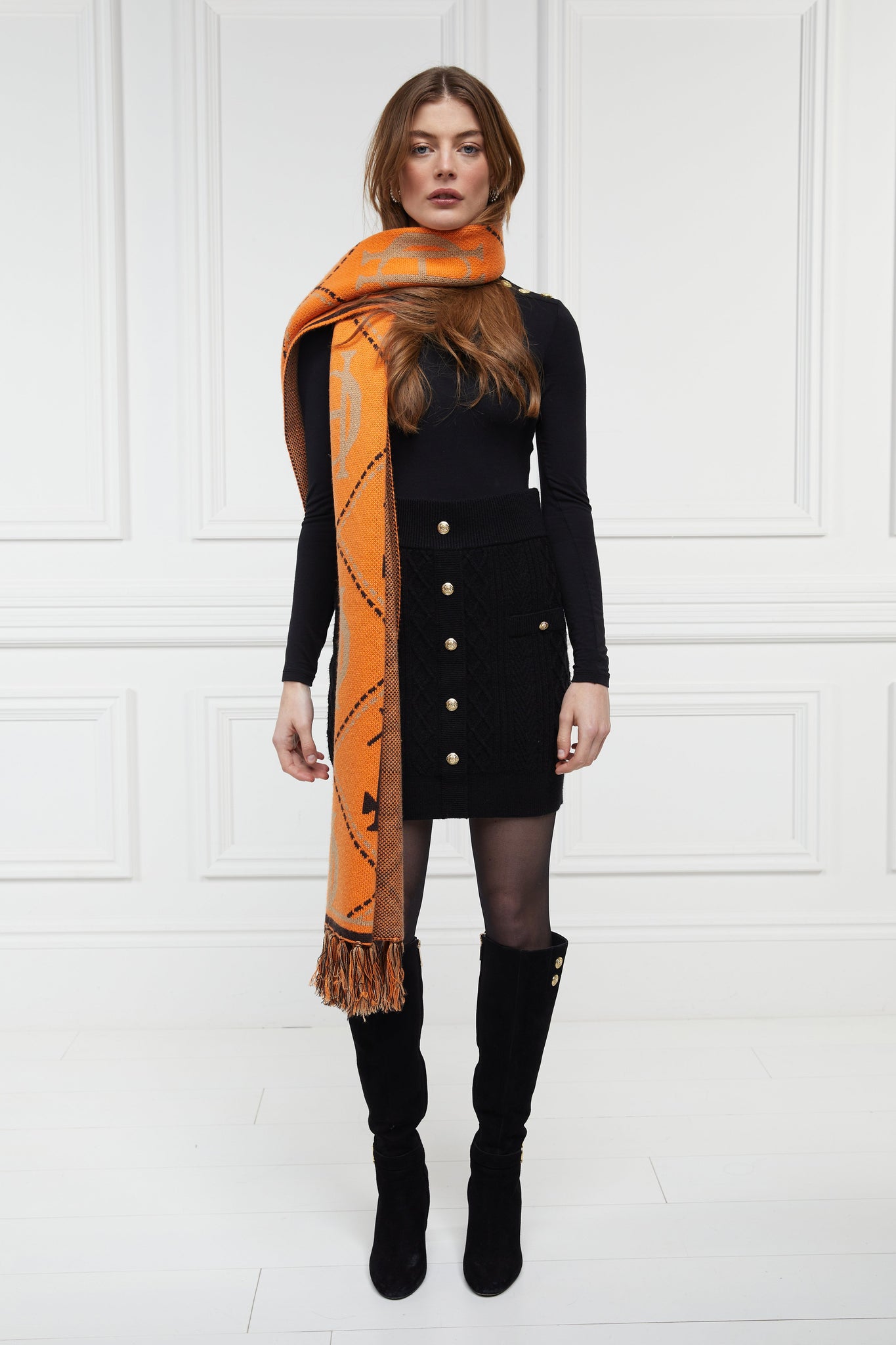 Monogram Scarf (Orange)