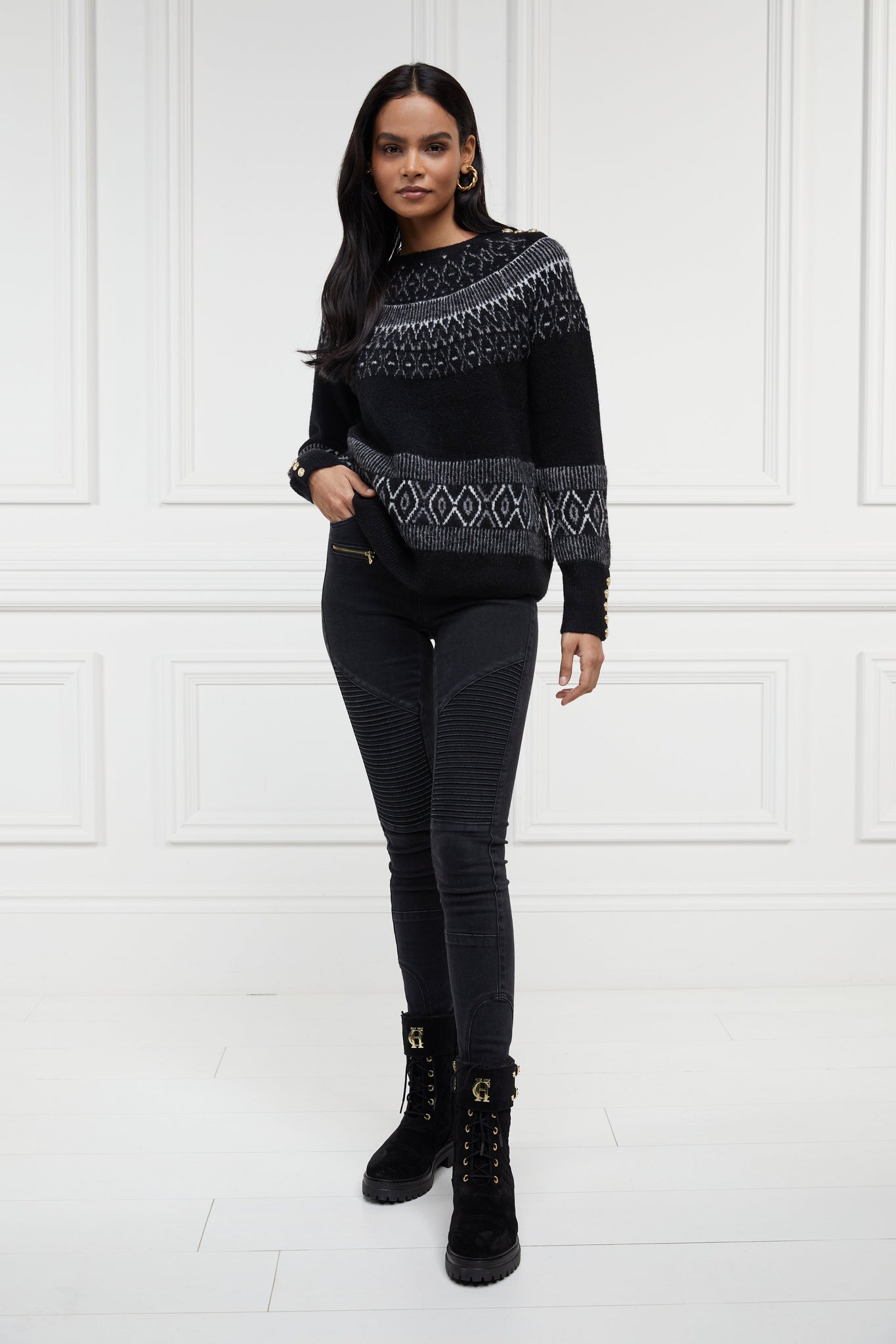 Longhope Fairisle Knit (Black)