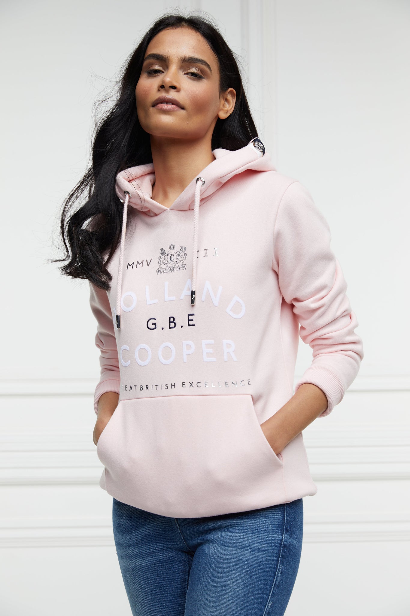 GBE Flock Logo Hoodie (Blush Marl)