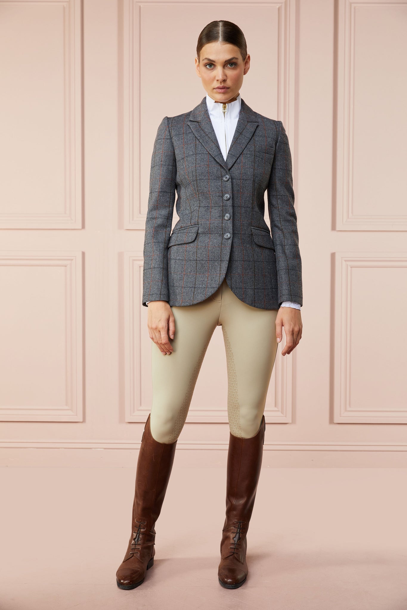 womens grey tweed riding jacket 