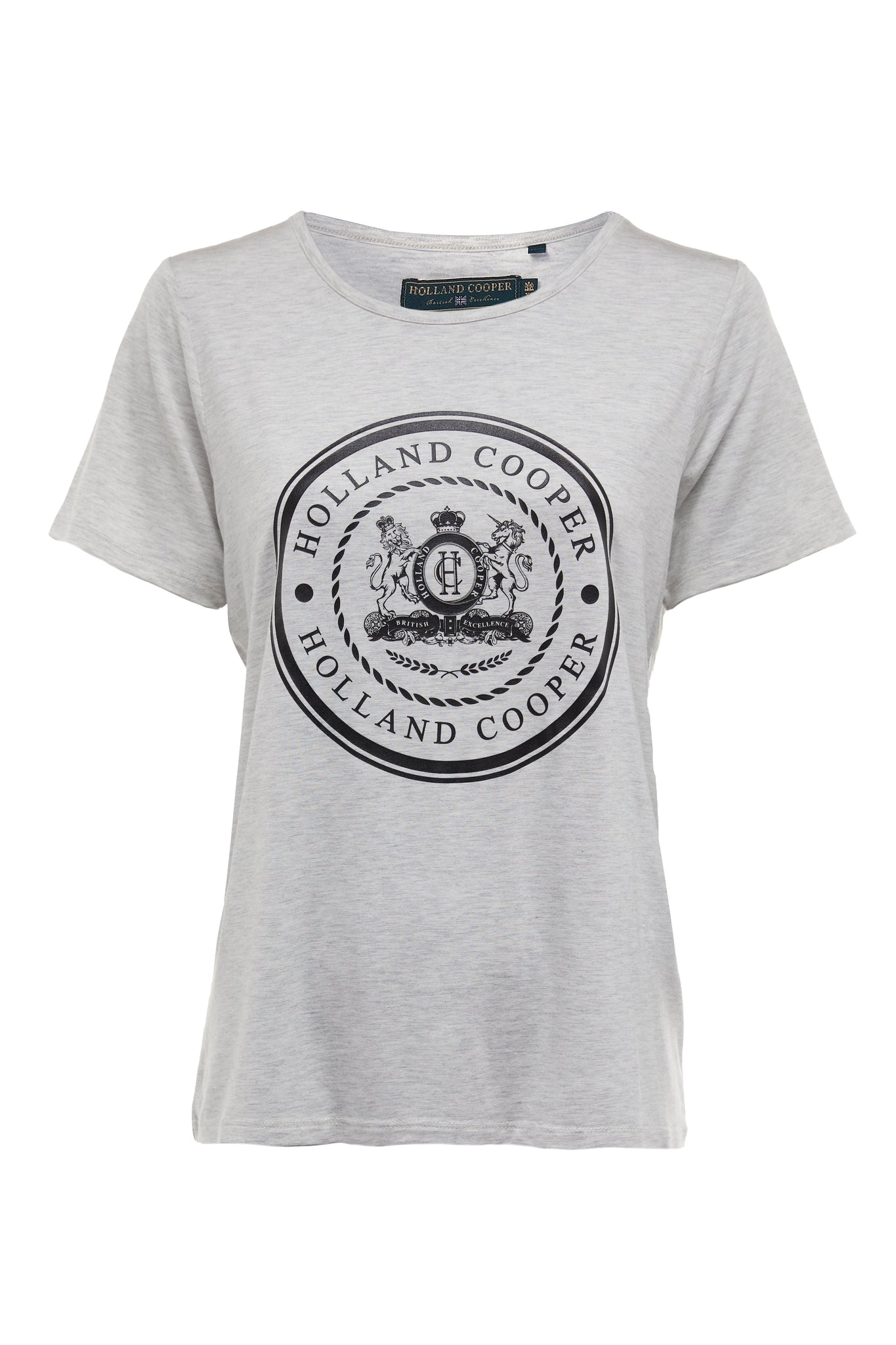 Classic Crest Crew Tee (Grey Marl Black)