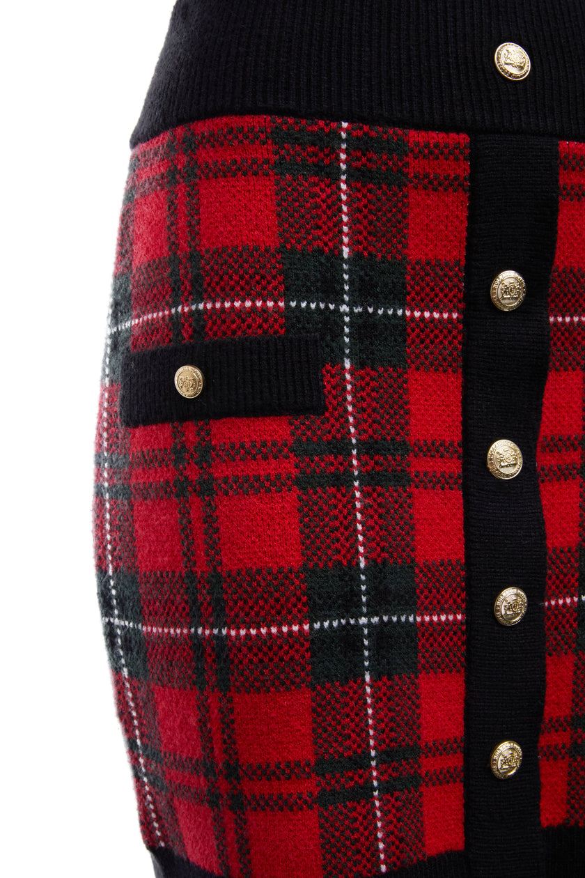 Hepburn Mini Skirt (Red Tartan)