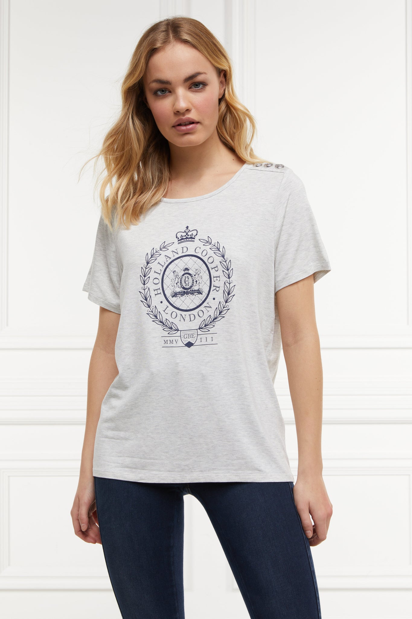 Ornate Crest Tee (Ice Marl)