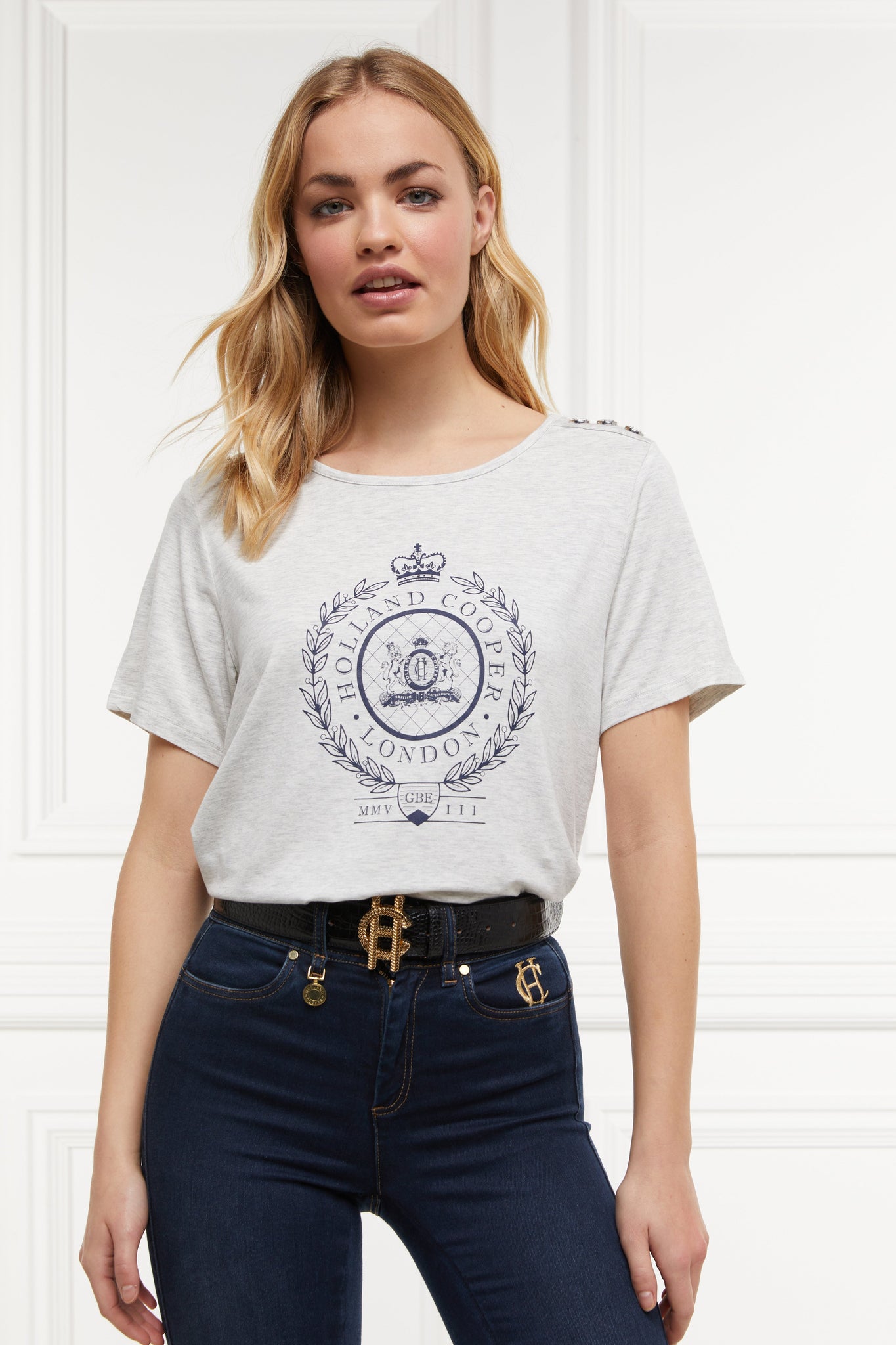 Ornate Crest Tee (Ice Marl)