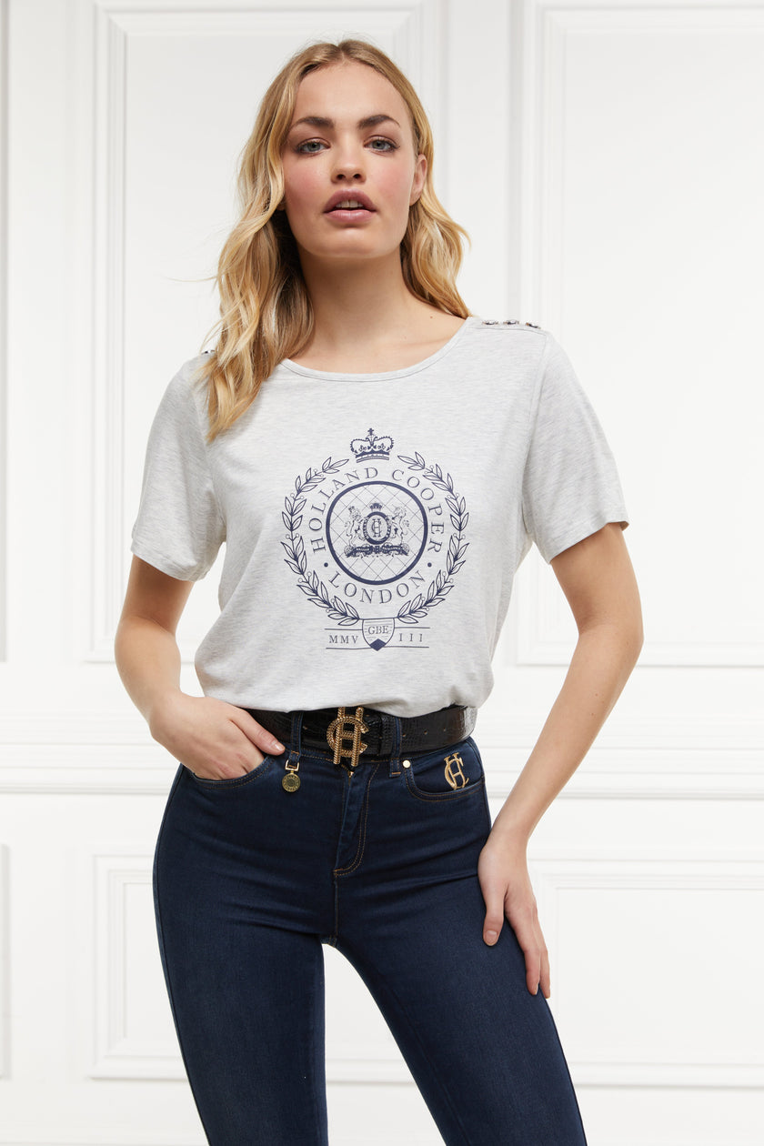 Ornate Crest Tee (Ice Marl)