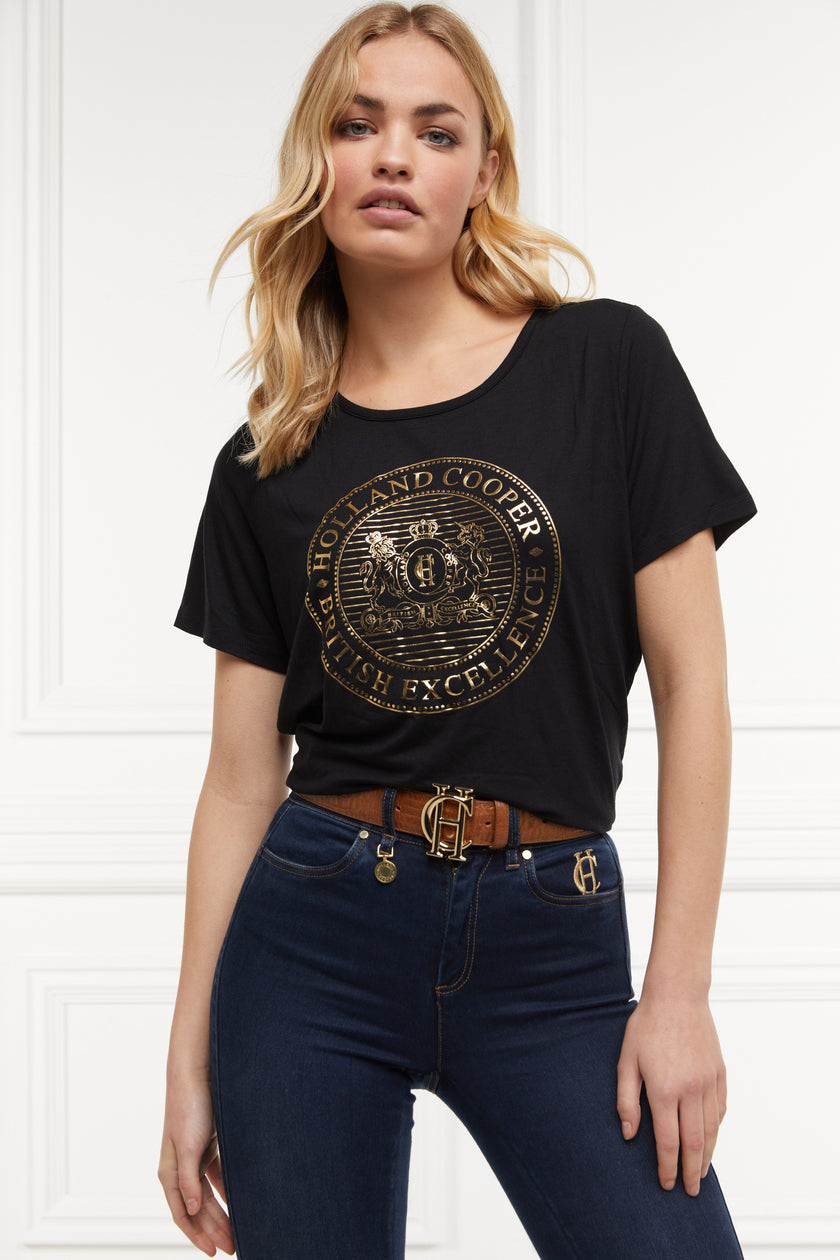 HC Circular Crest Tee (Black Gold)